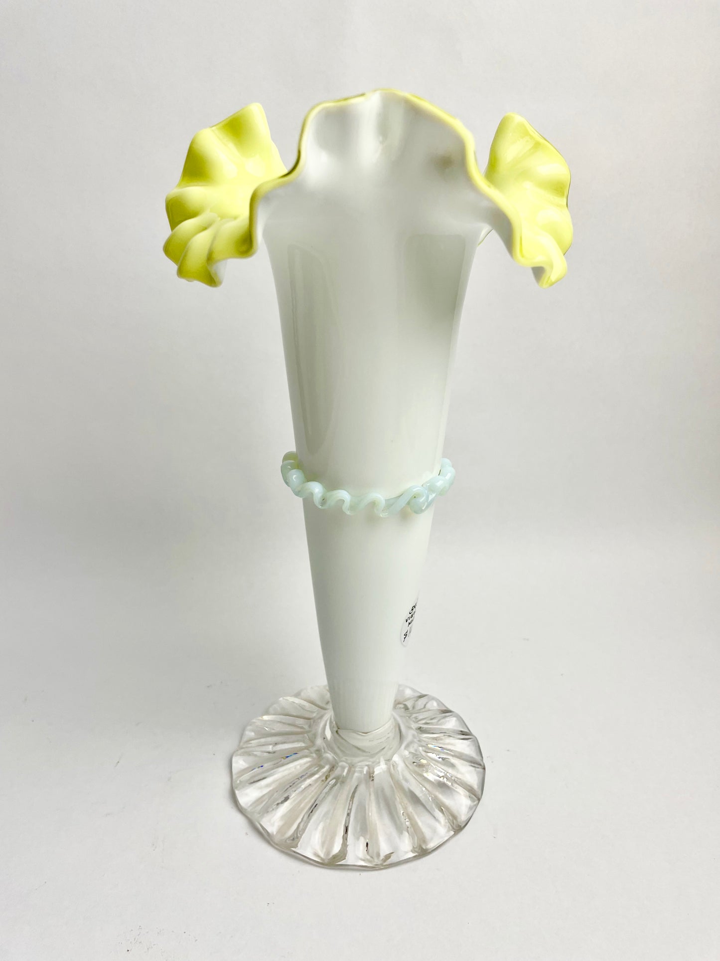 Tall Victorian Milk Glass Vase