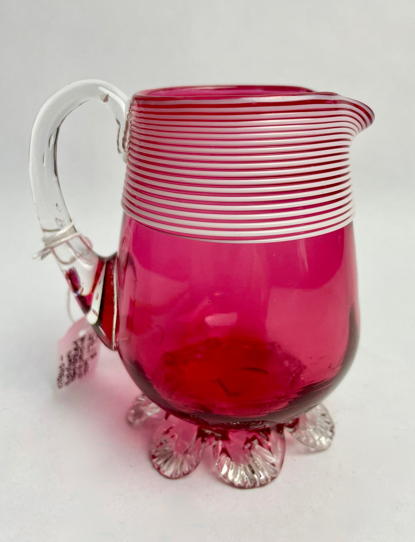 Small Victorian Cranberry Jug with Lacittino Trim