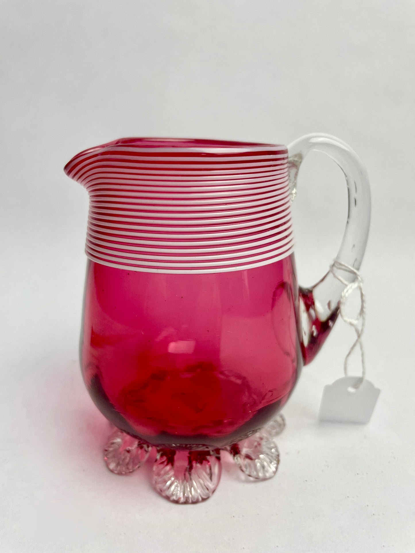Small Victorian Cranberry Jug with Lacittino Trim