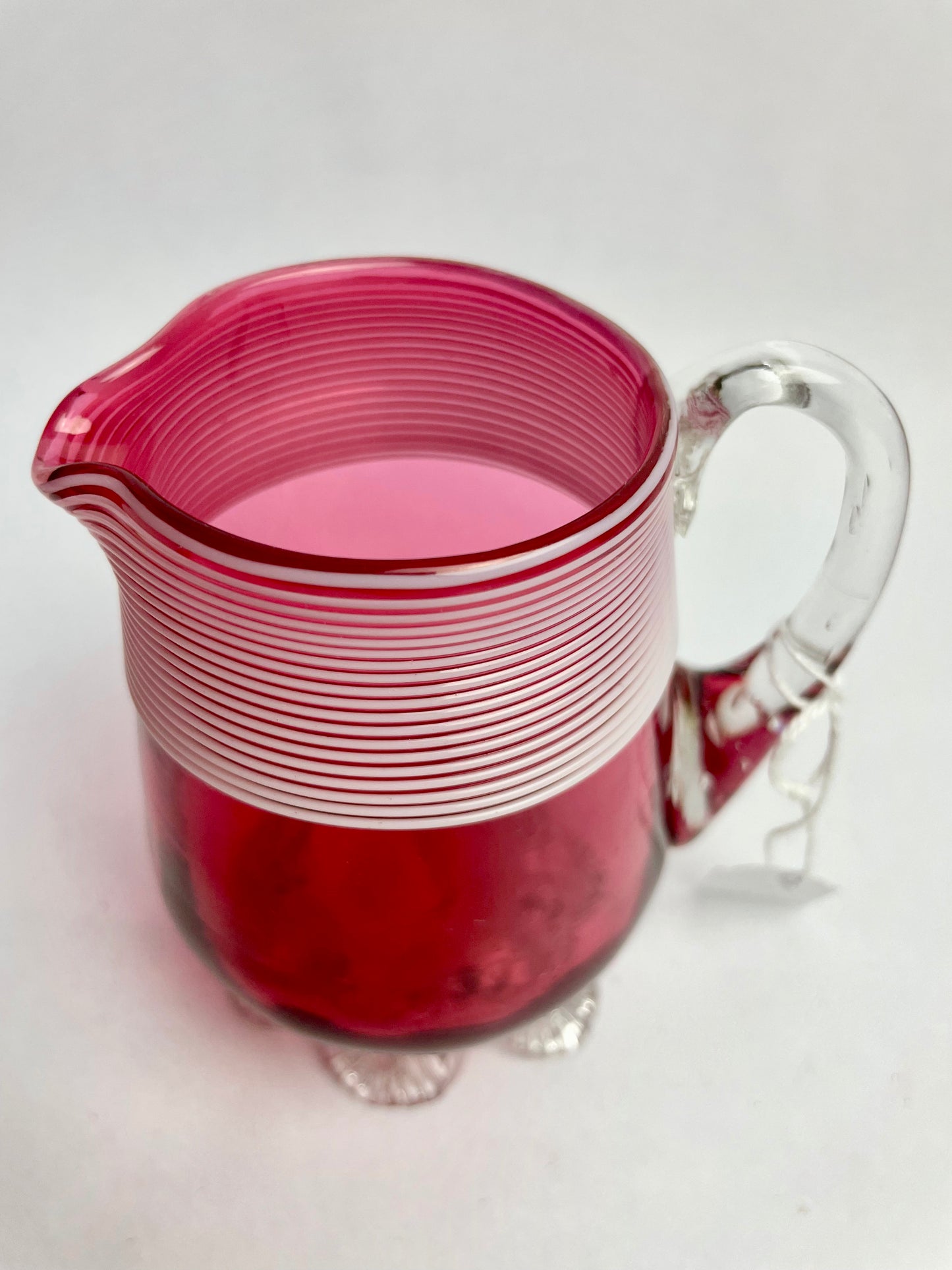 Small Victorian Cranberry Jug with Lacittino Trim