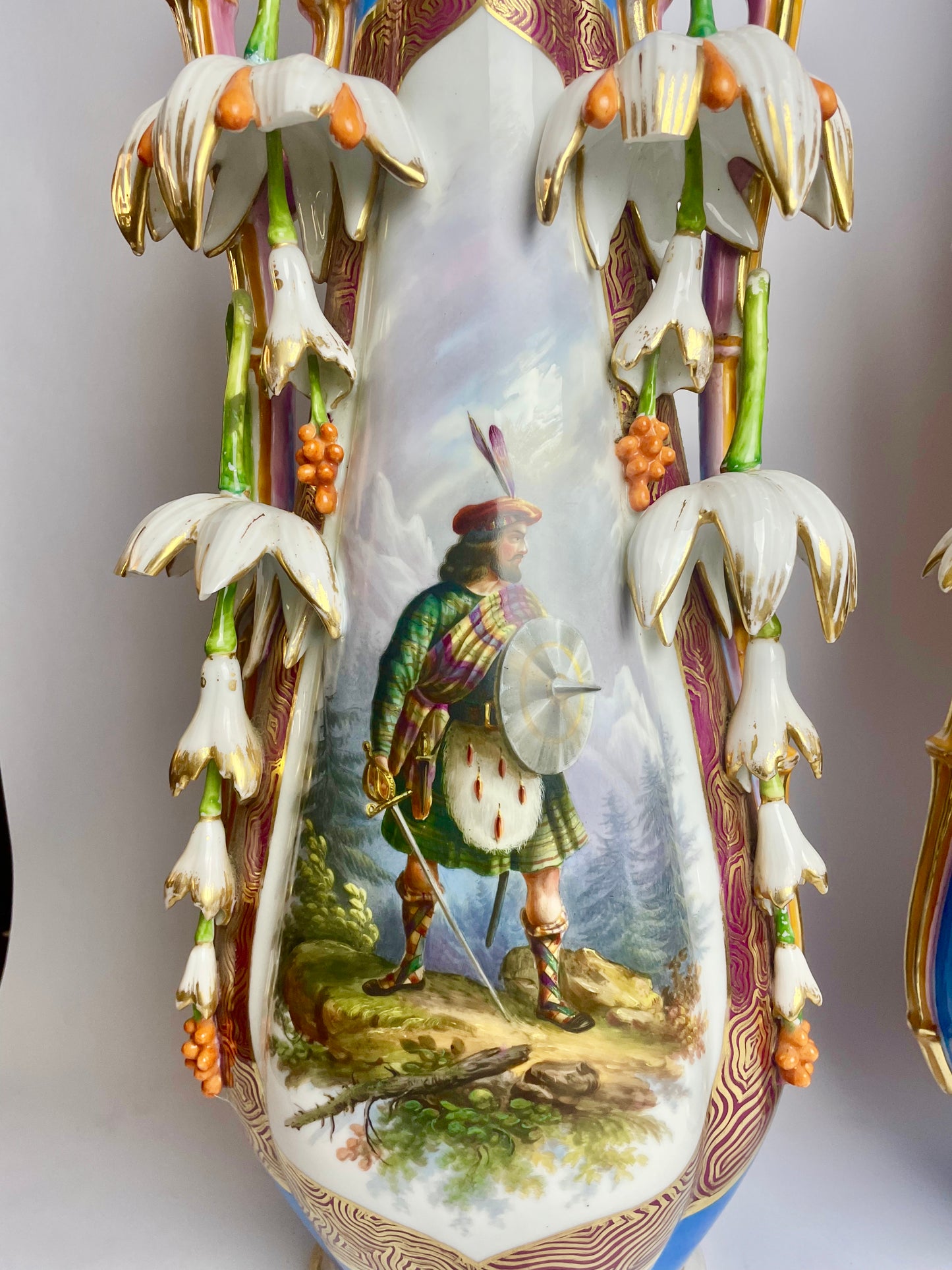 Pair of Antique Oversize Paris Porcelain Vases