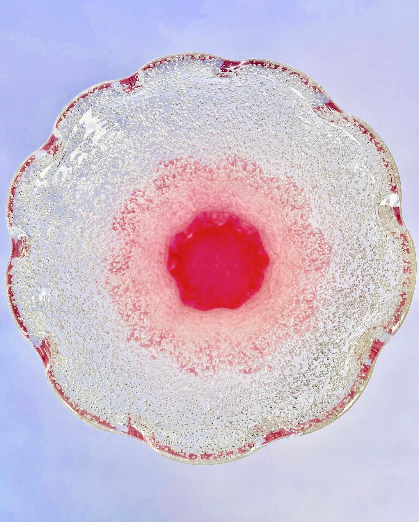 Large Controlled bubble art glass vase