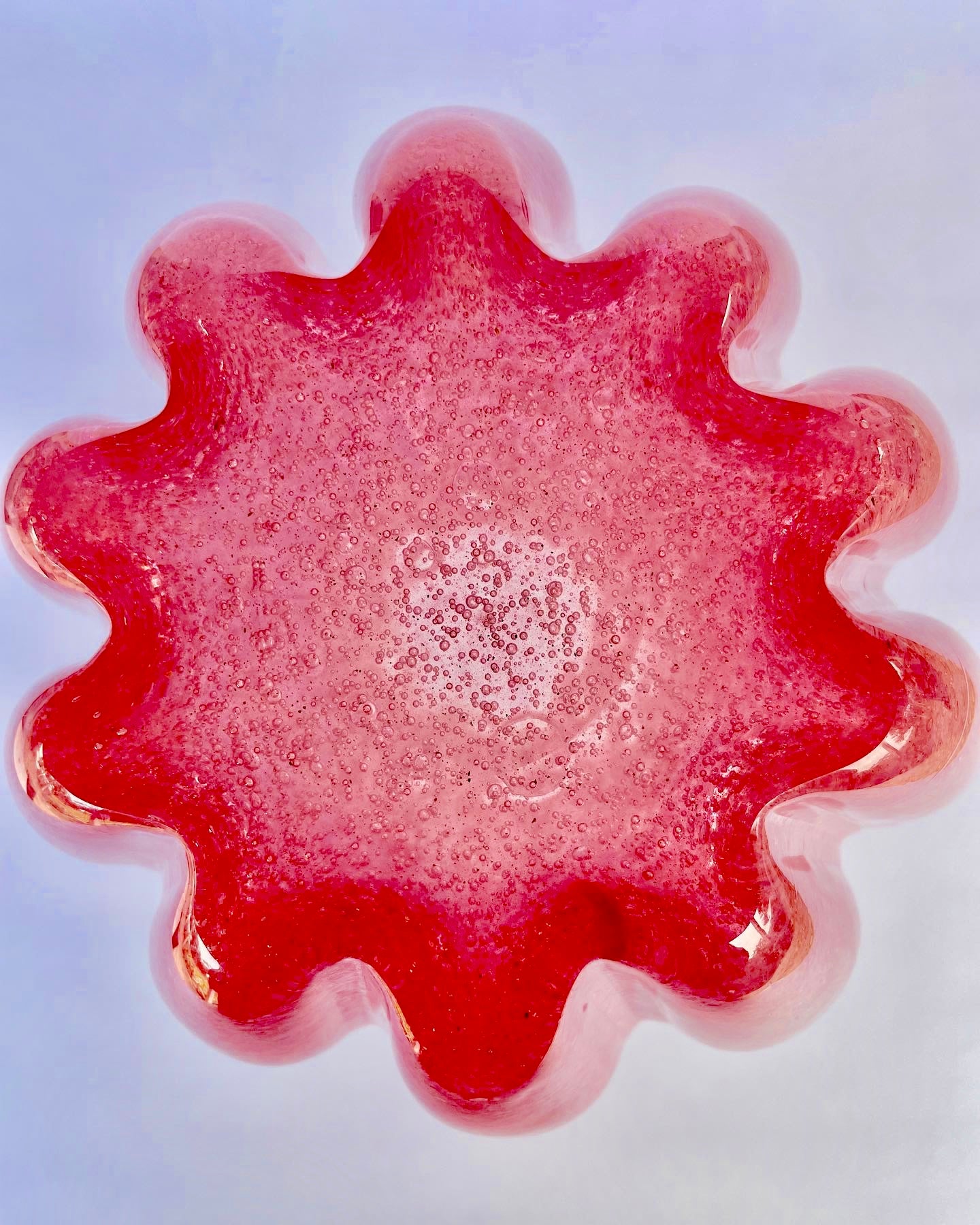 Large Controlled bubble art glass vase