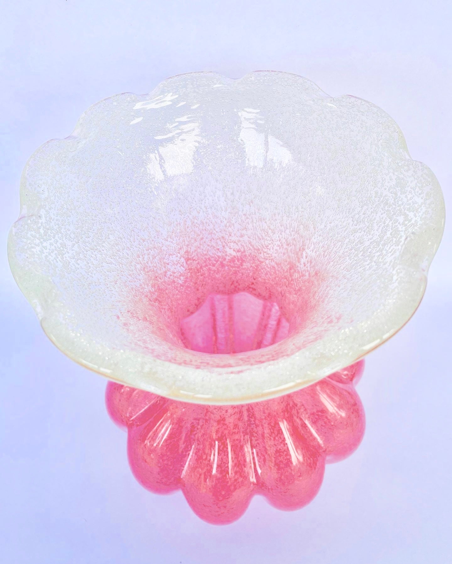 Large Controlled bubble art glass vase