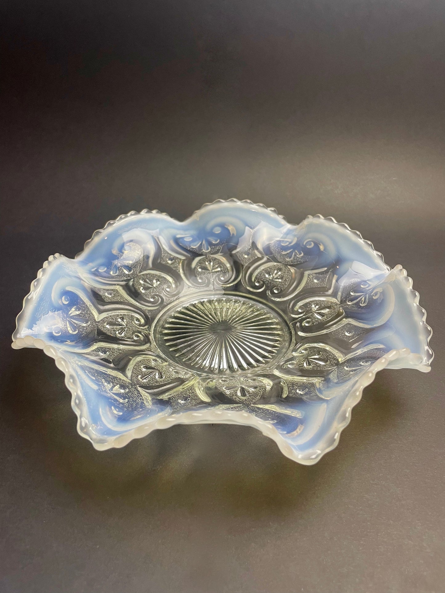 Victorian Vaseline Glass Bowl