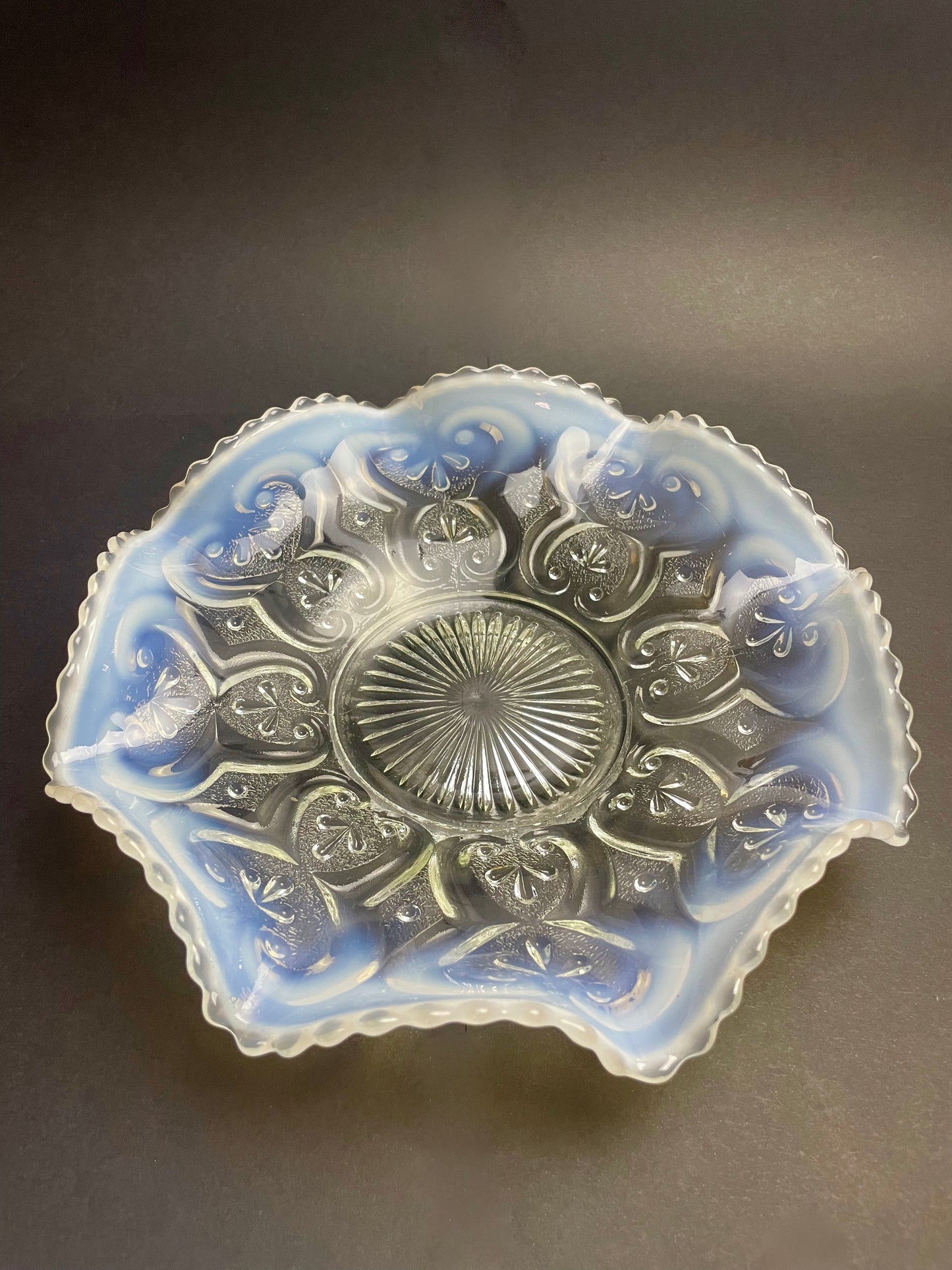 Victorian Vaseline Glass Bowl