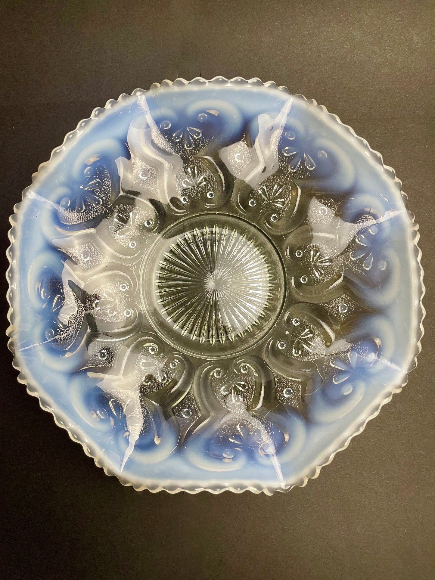 Victorian Vaseline Glass Bowl