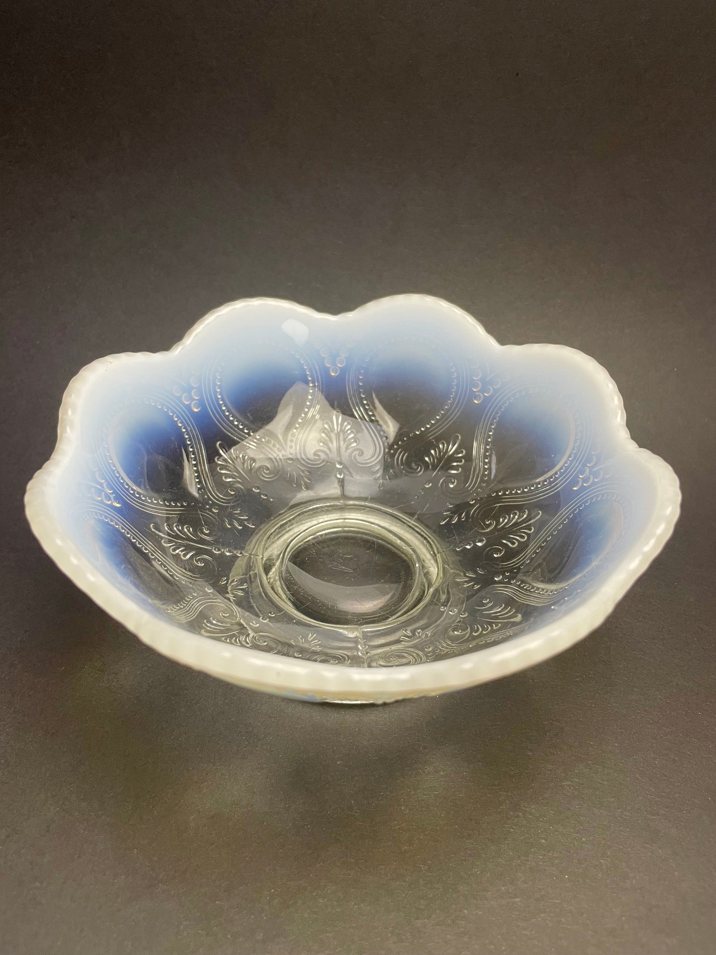 Small Victorian Vaseline Glass Bowl