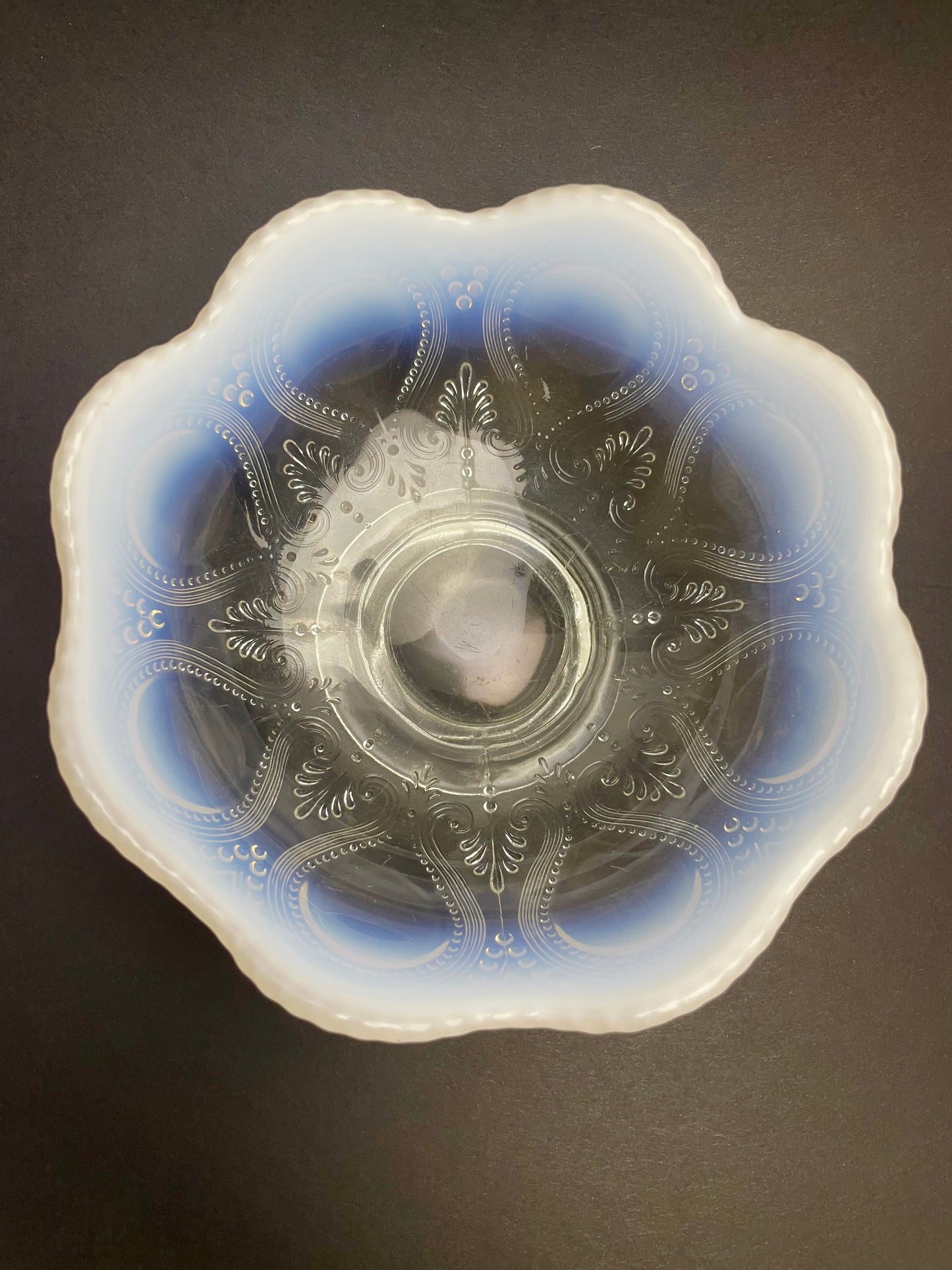 Small Victorian Vaseline Glass Bowl