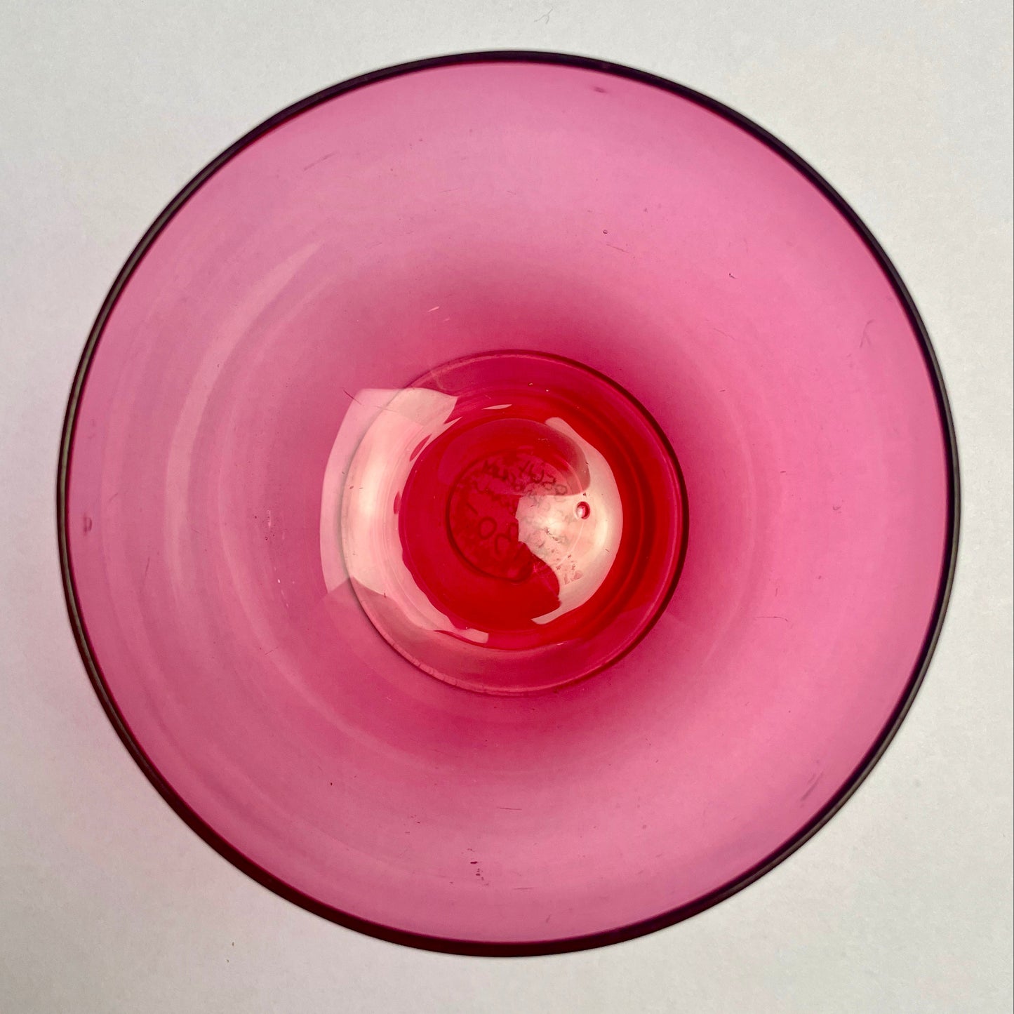 Victorian Cranberry Glass Bowl – Hand-Blown, 12cm