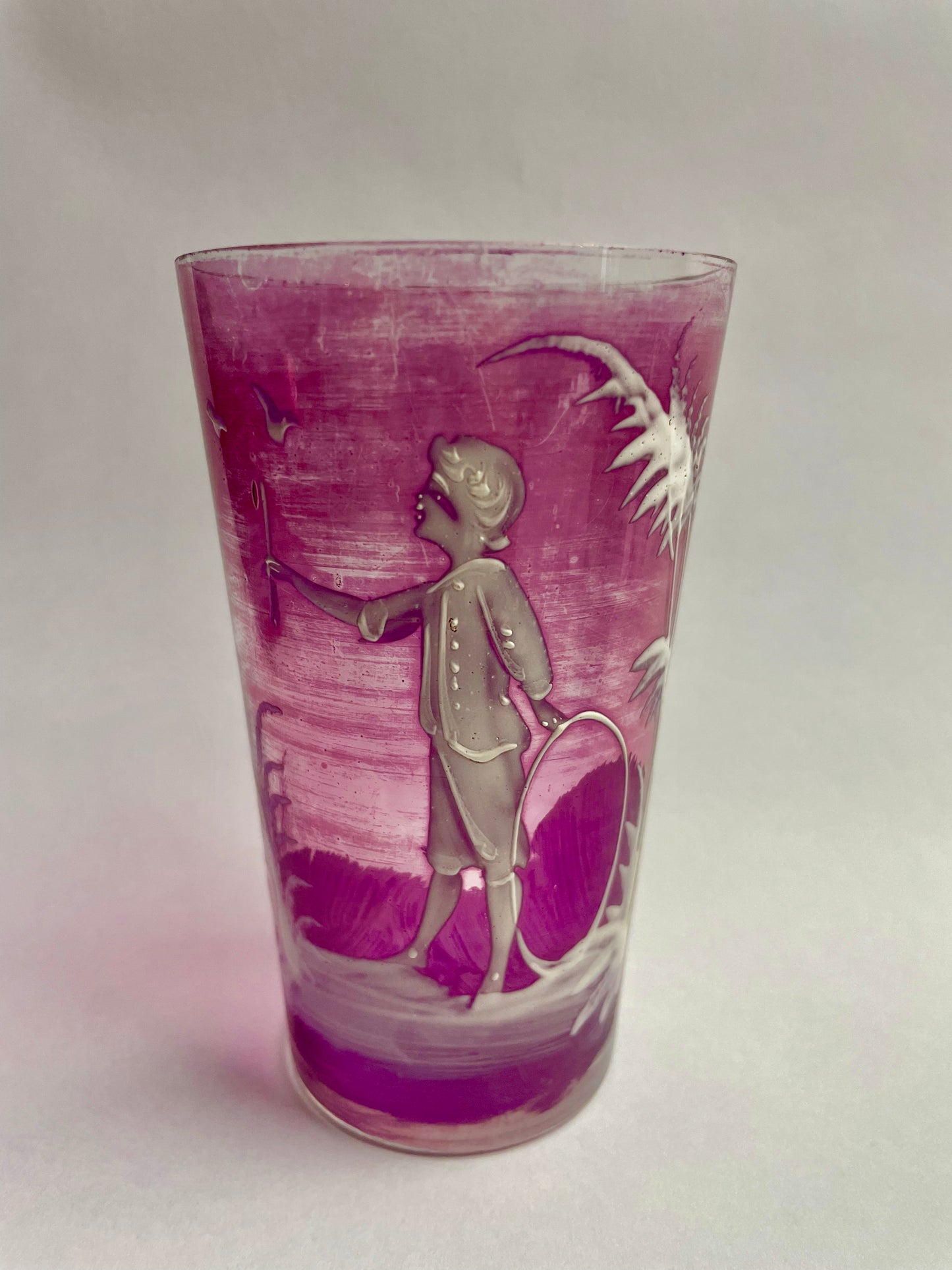 Mary Gregory Glass Beaker