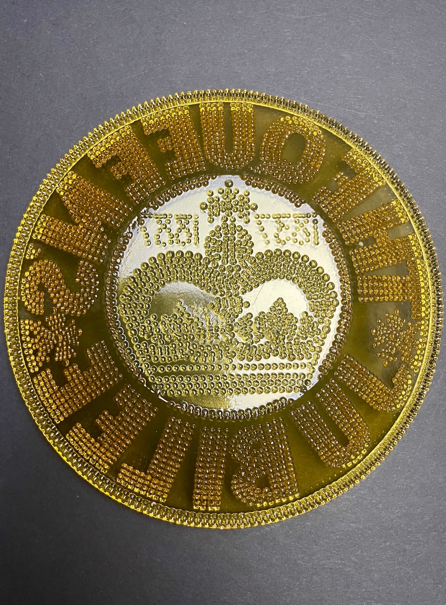 Small Amber Glass Queen Victoria’s Jubilee Plate