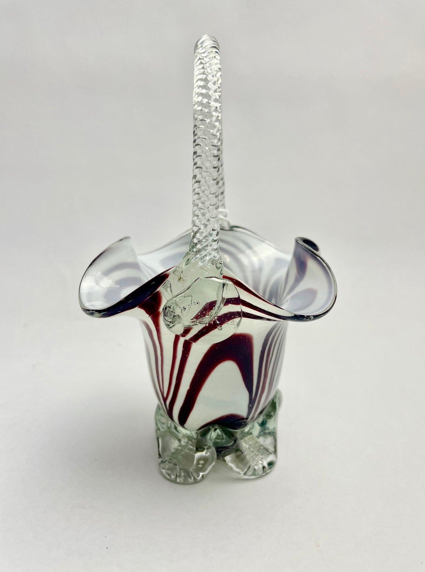Small Vintage Murano Art Glass Basket