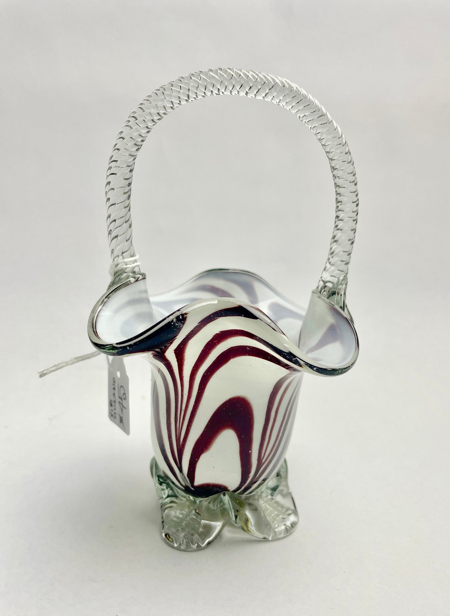 Small Vintage Murano Art Glass Basket