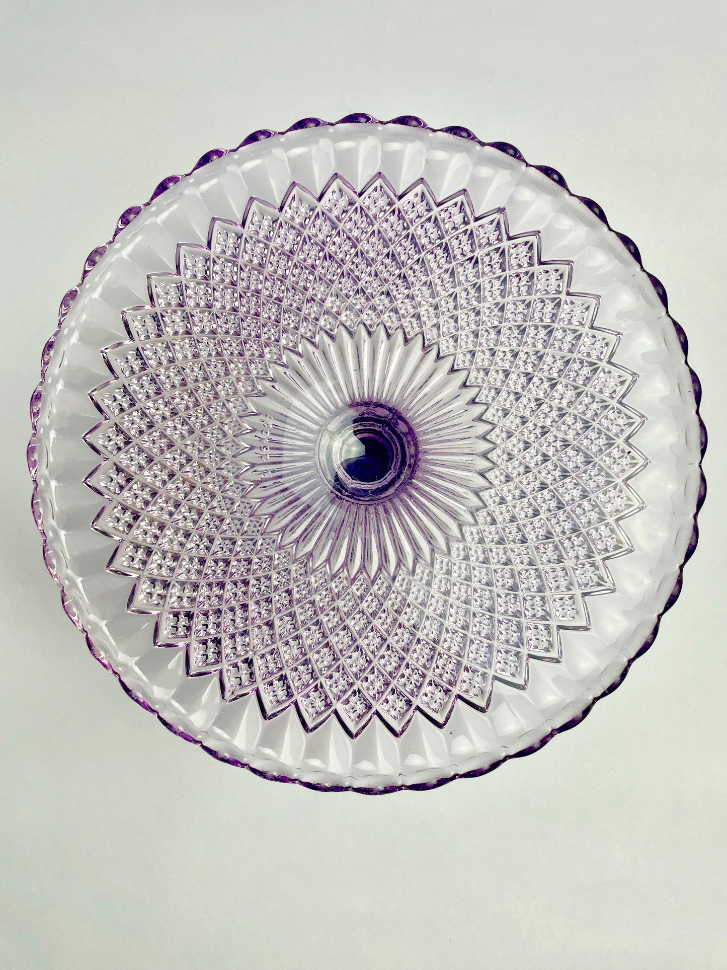 Vintage Amethyst Glass Cake Stand