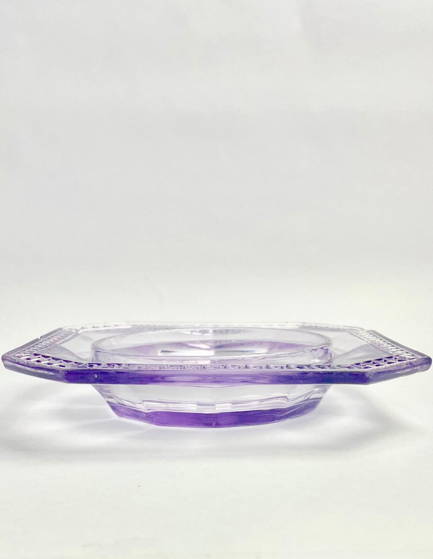 Vintage Amethyst Square Glass Dish