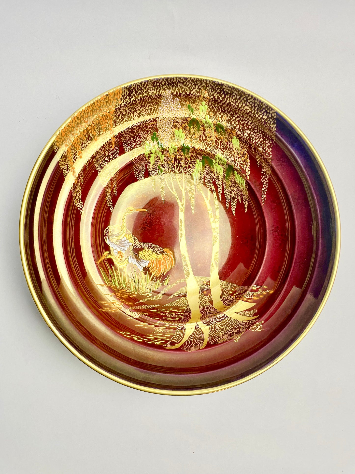 Art Deco Carlton Ware Rouge Royale Hand-painted Bowl