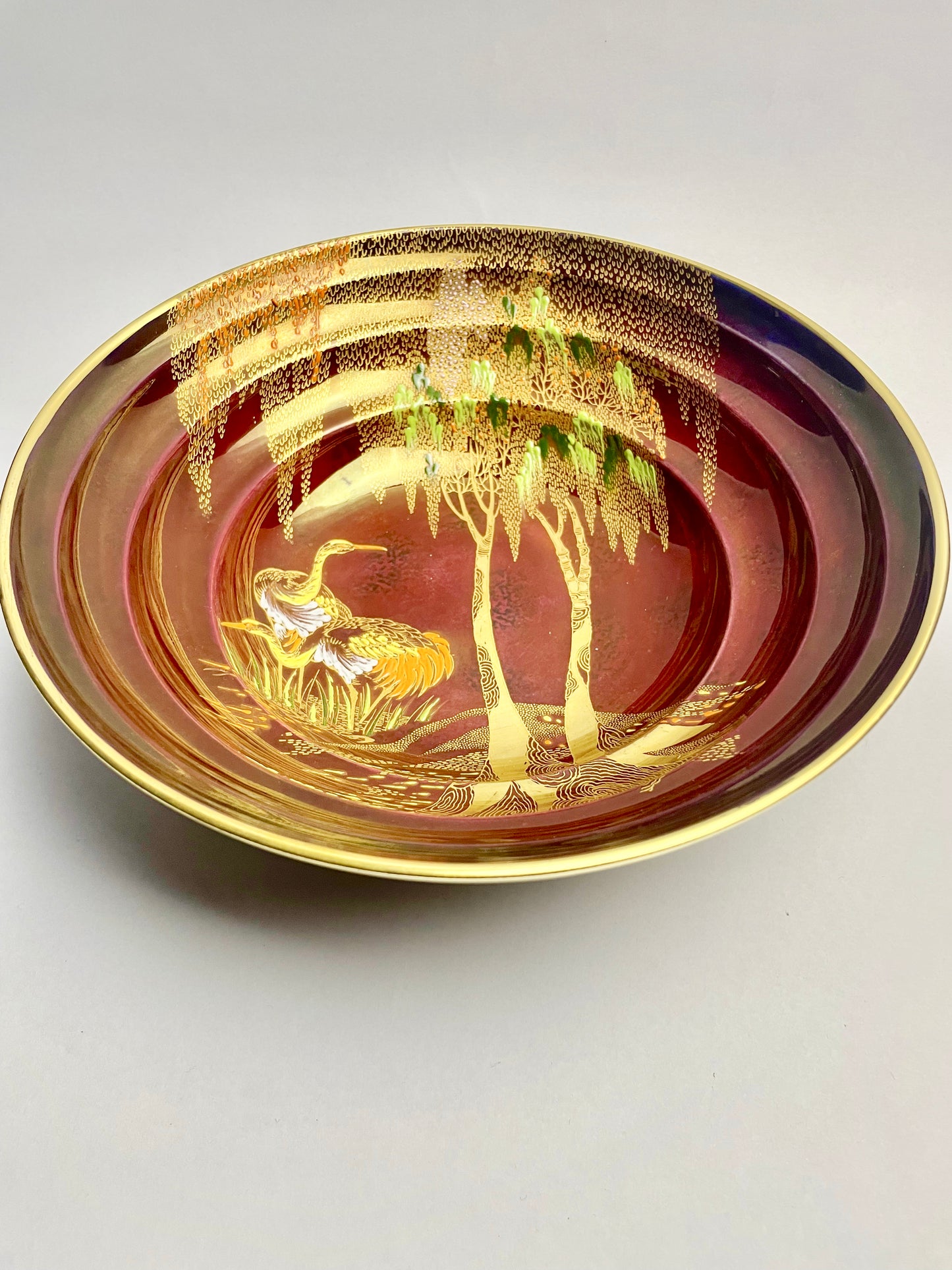 Art Deco Carlton Ware Rouge Royale Hand-painted Bowl