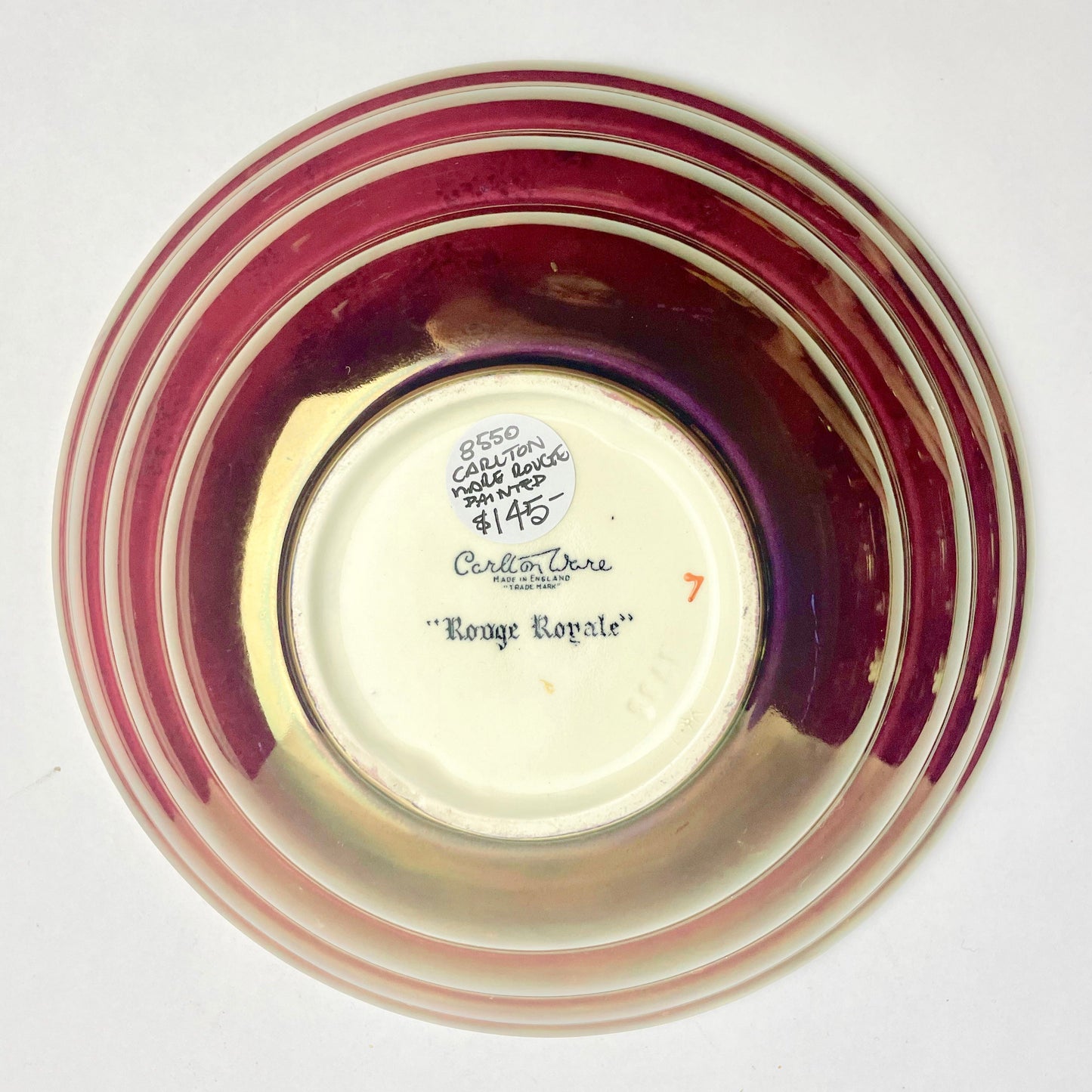Art Deco Carlton Ware Rouge Royale Hand-painted Bowl