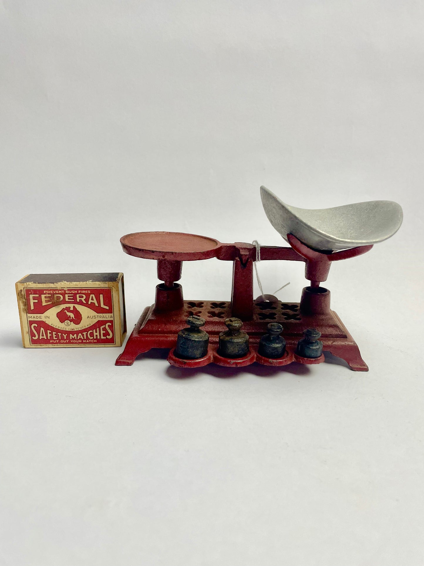 Cast Iron Miniature scales (matchbox not for sale)