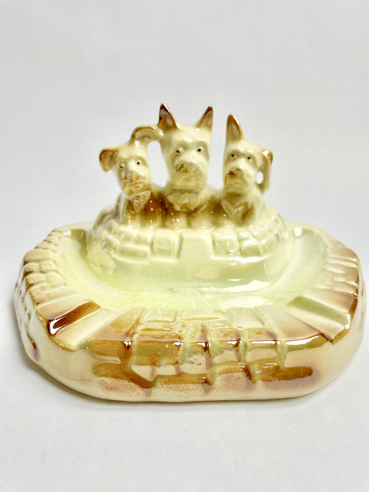 Wembley Ware Three Scottie Dogs on Bricks Ashtray