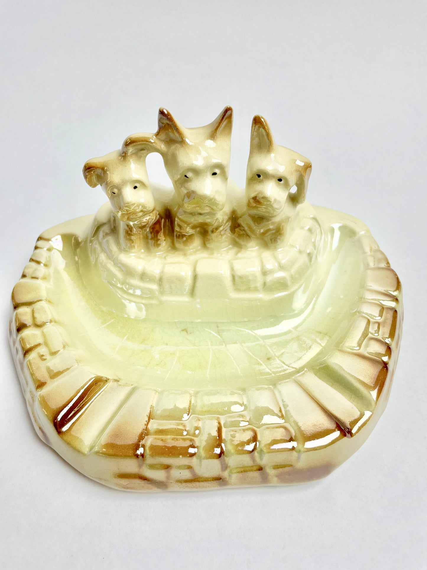 Wembley Ware Three Scottie Dogs on Bricks Ashtray