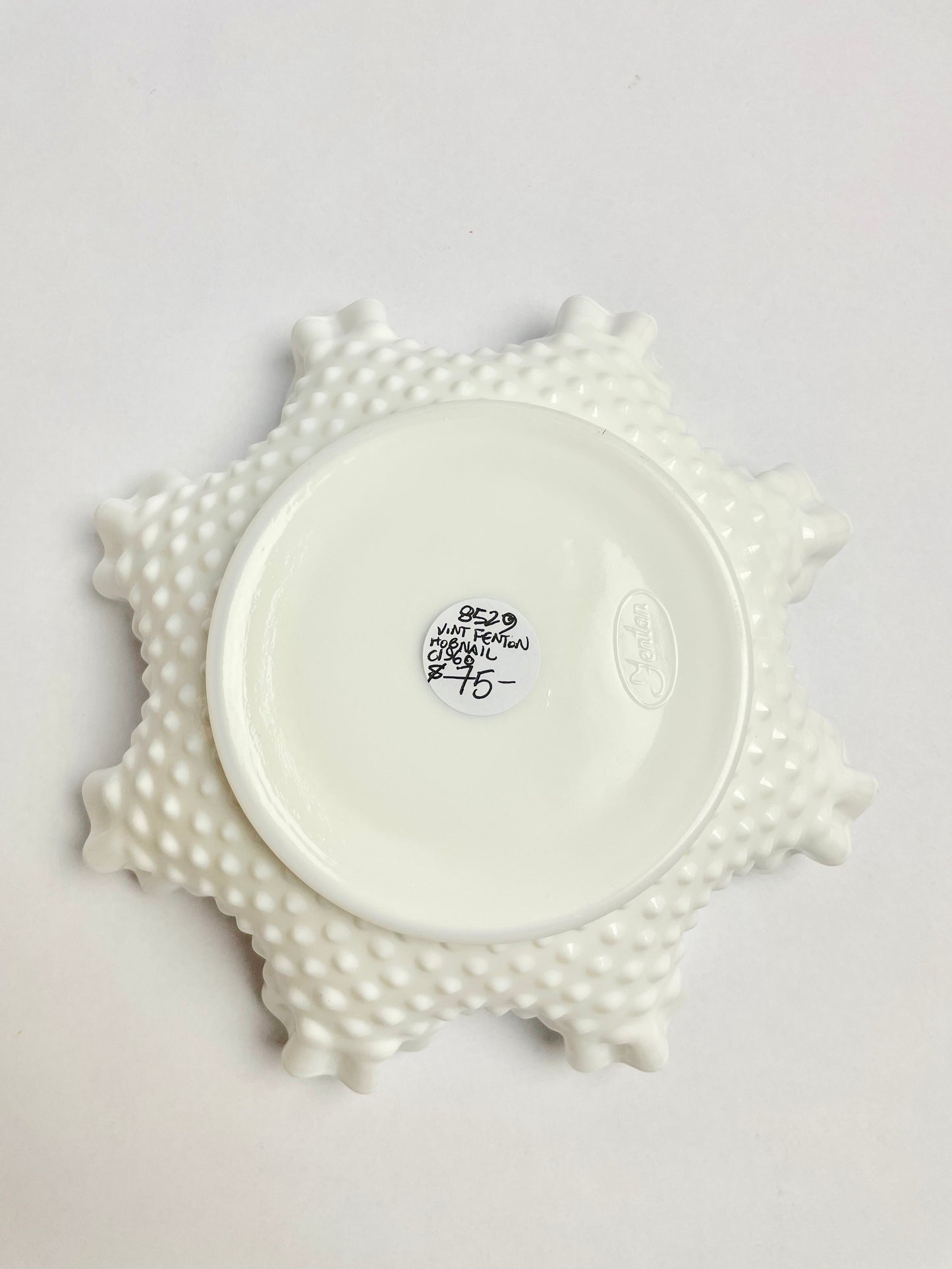 Fenton Ruffled Edge Hobnail White Milk Glass Bowl