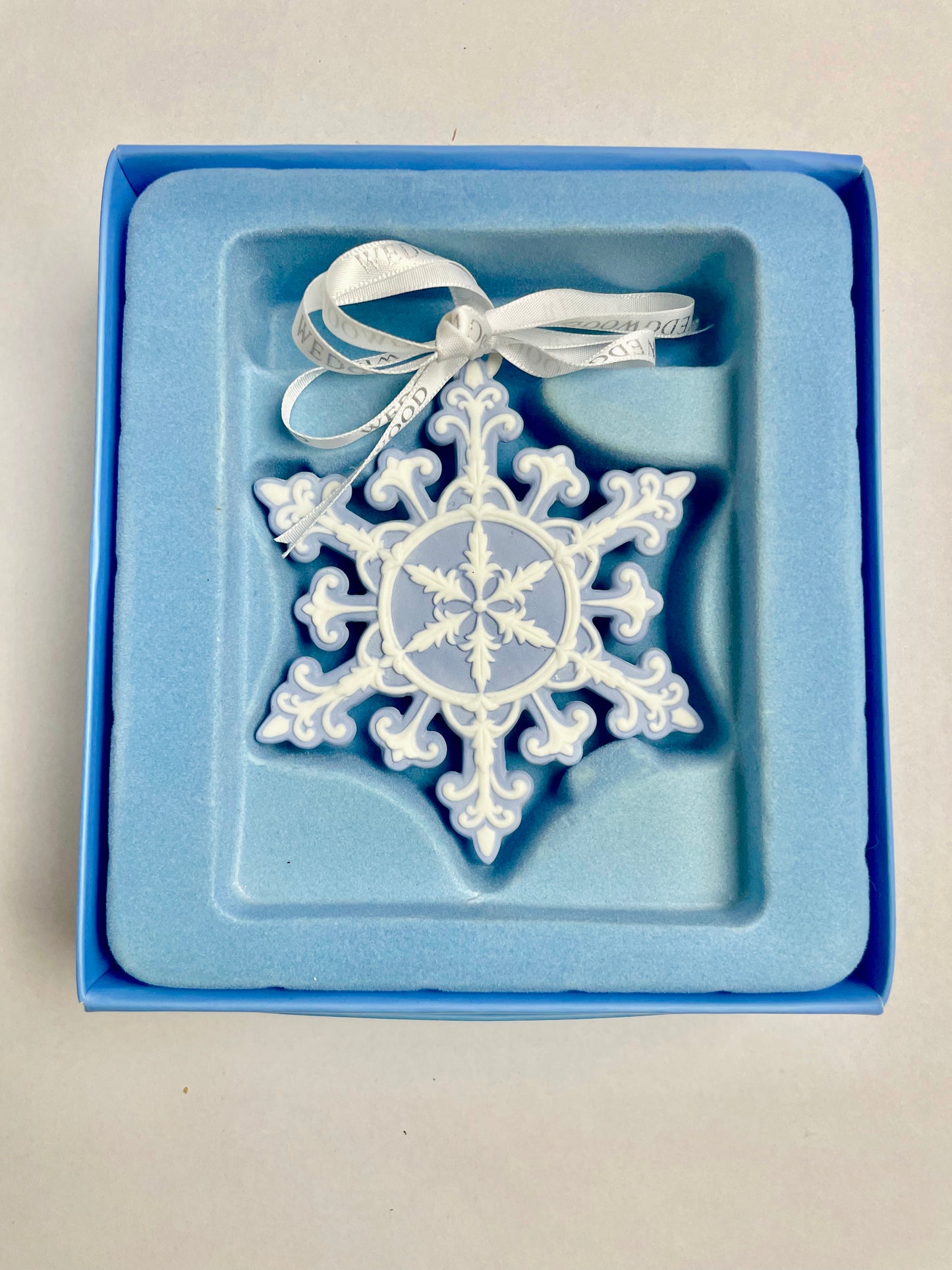 Wedgwood Jasperware Blue Pierced Star Ornament in Box