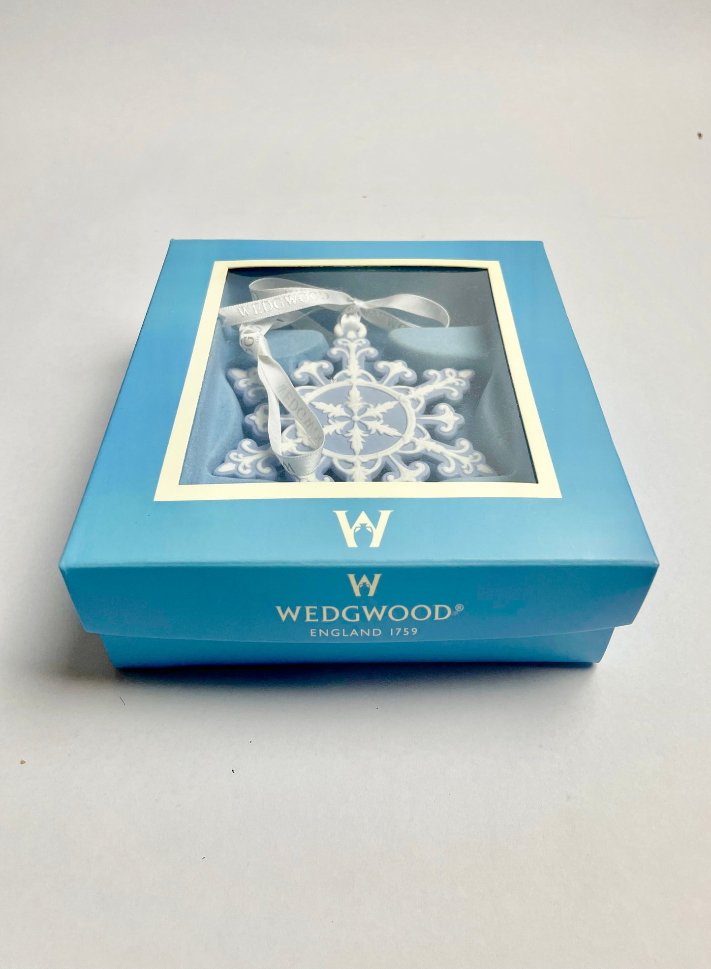 Wedgwood Jasperware Blue Pierced Star Ornament in Box