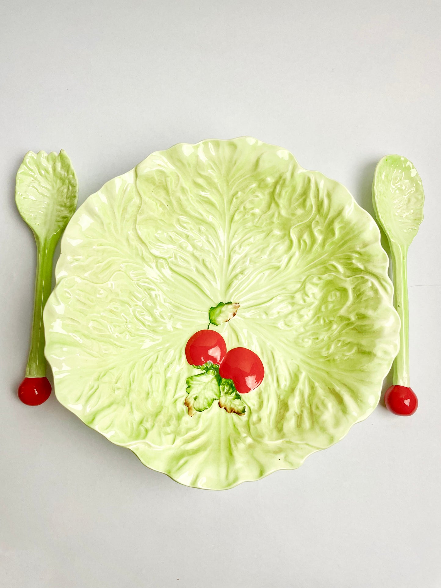 Carlton Ware Tomato & Lettuce Leaf Salad Bowl with Servers