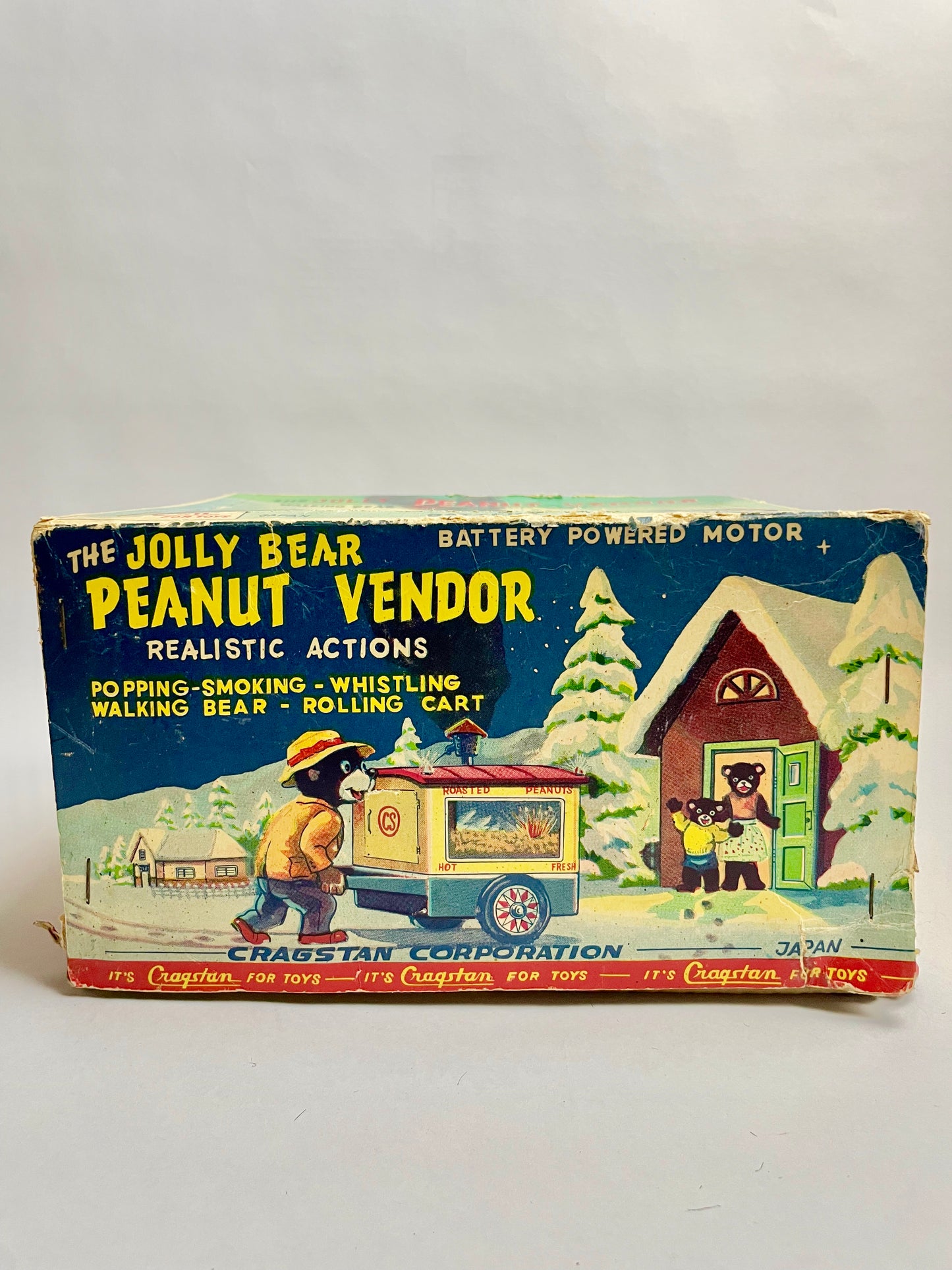 The Jolly Peanut Vendor Walking bear & Rolling Cart
