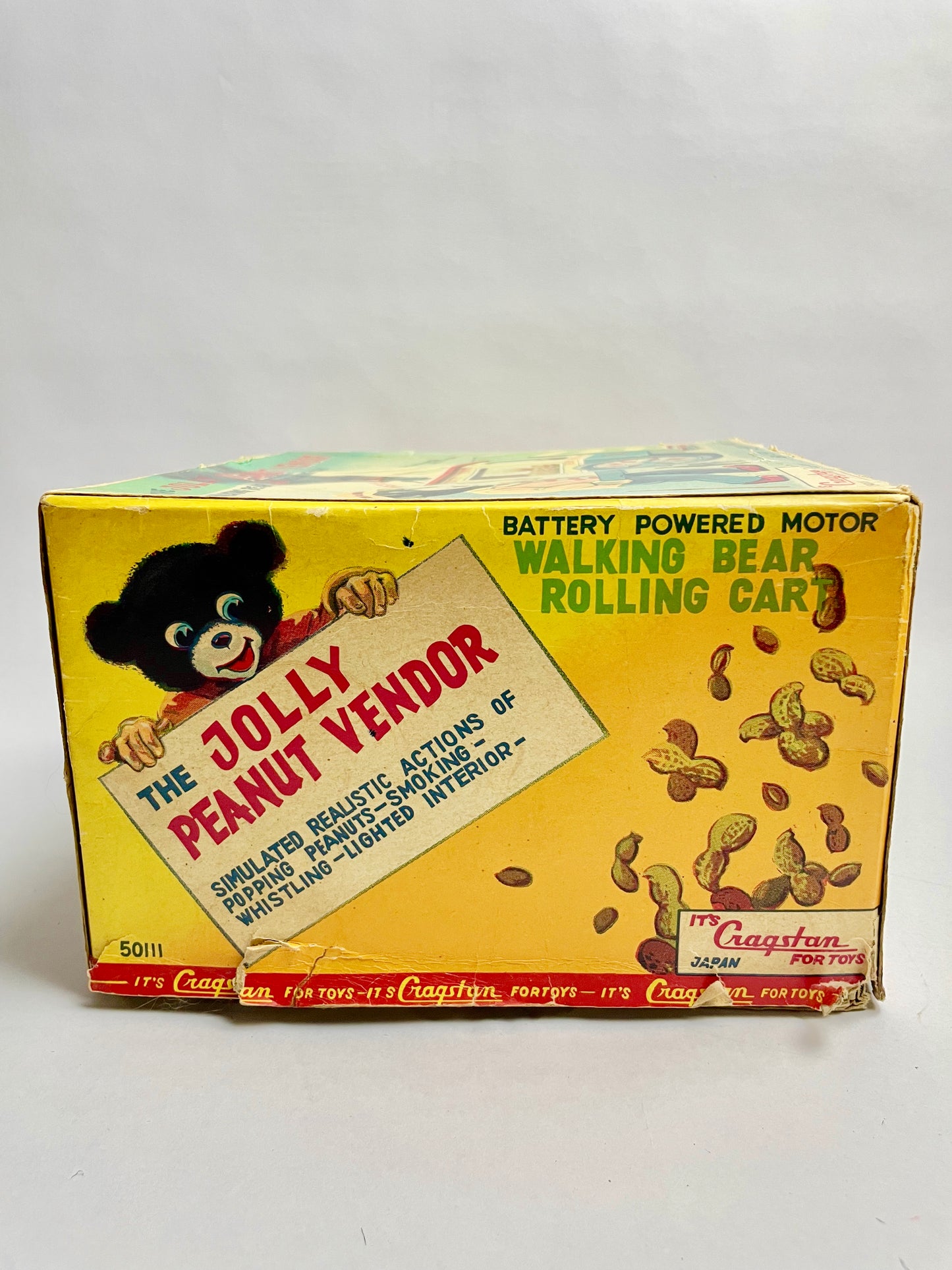 The Jolly Peanut Vendor Walking bear & Rolling Cart