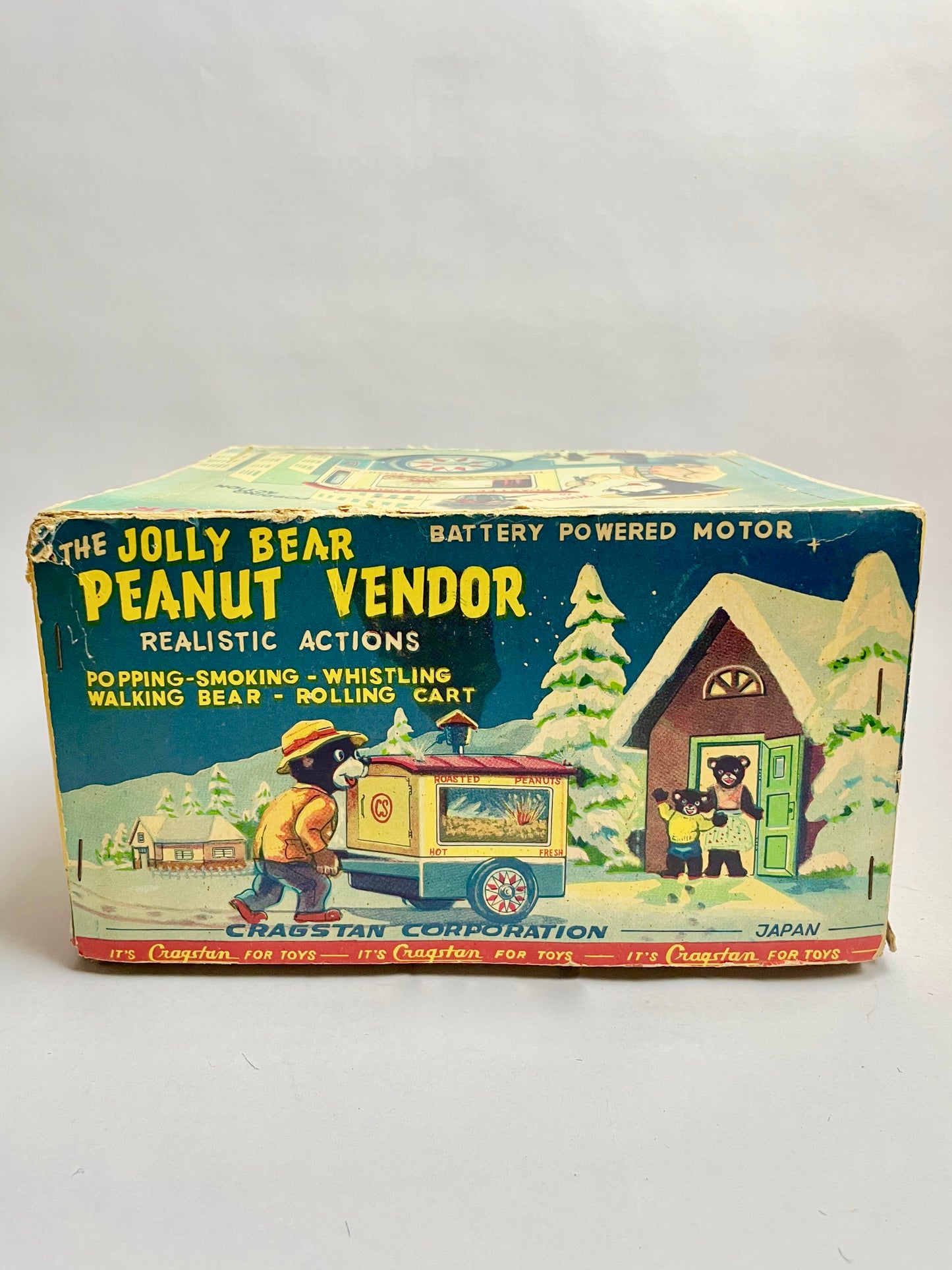 The Jolly Peanut Vendor Walking bear & Rolling Cart
