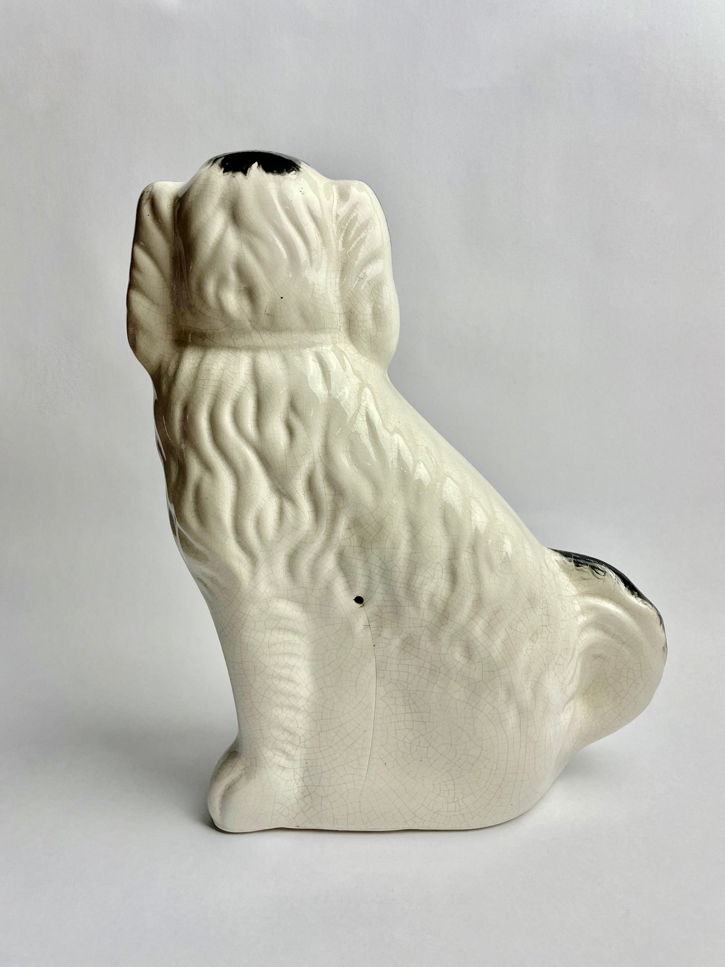 Antique Tall Staffordshire Porcelain Mantle Dog