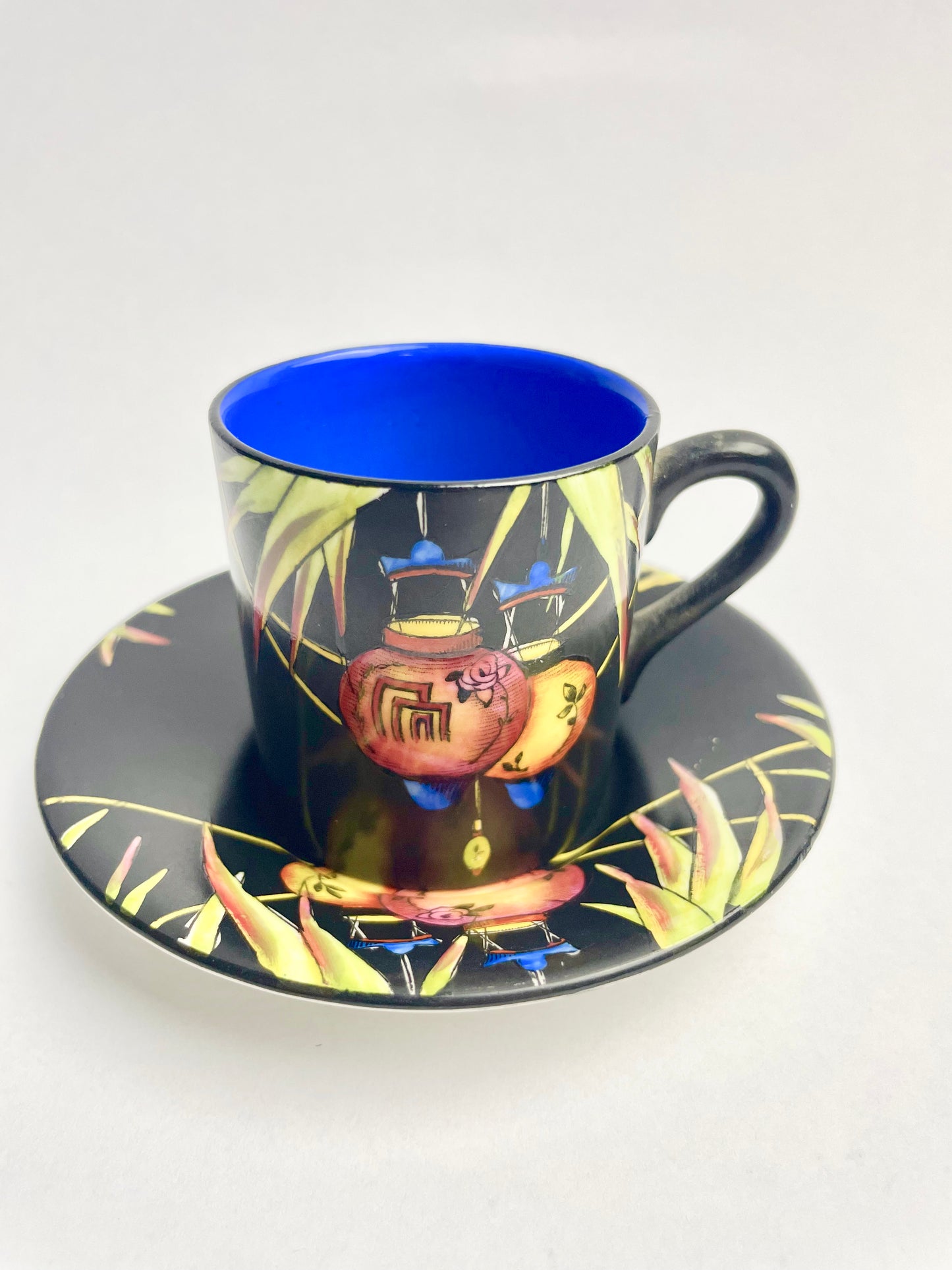 Rare Crown Ducal Chinese Lantern Coffee Set