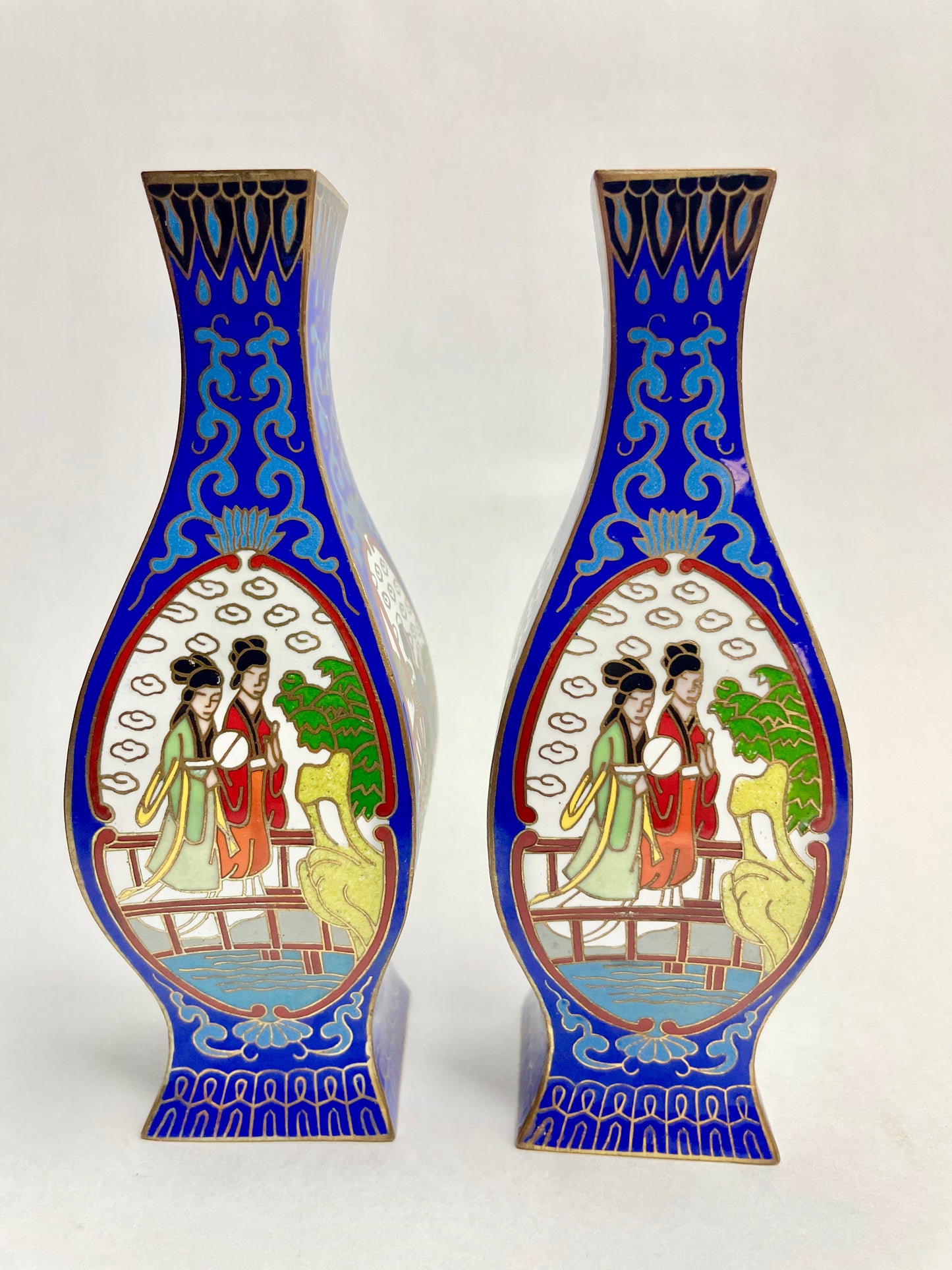 Pair of Vintage Chinese Cloisonné Vases