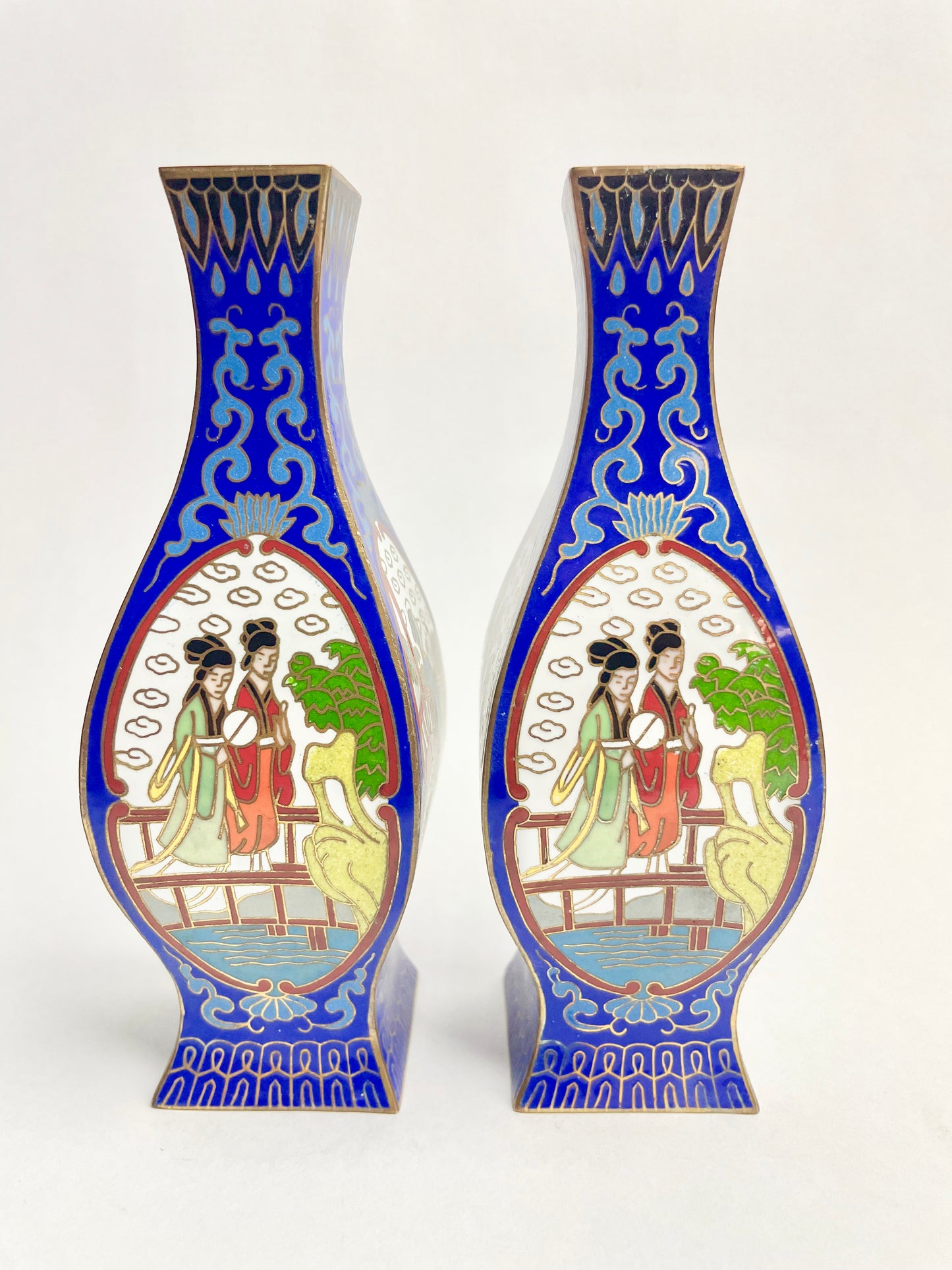 Pair of Vintage Chinese Cloisonné Vases