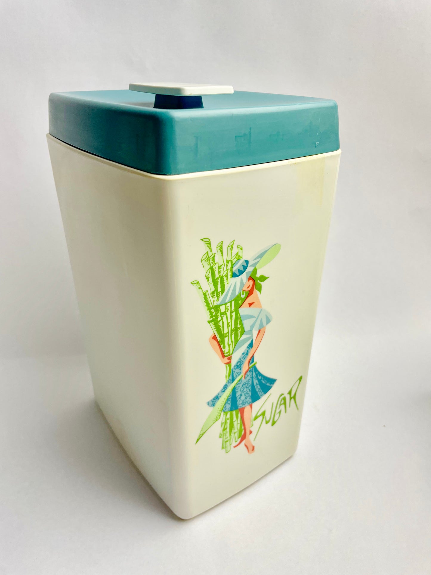 Retro kitchen canister set (Tallest 26cm, some typical wear)
