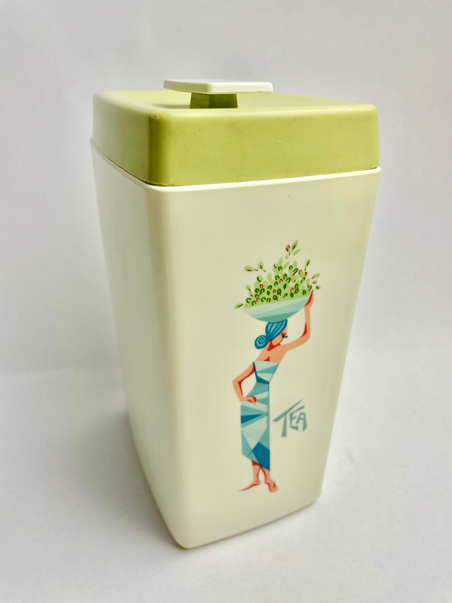 Retro kitchen canister set (Tallest 26cm, some typical wear)