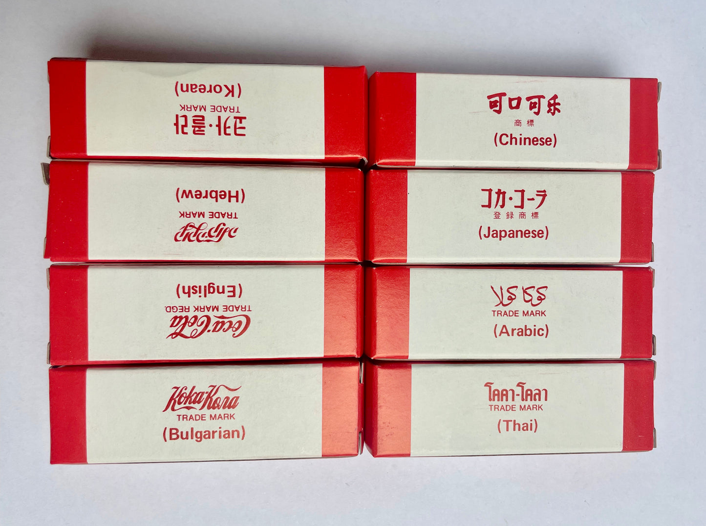 Miniature Coke Bottle Collection in eight languages