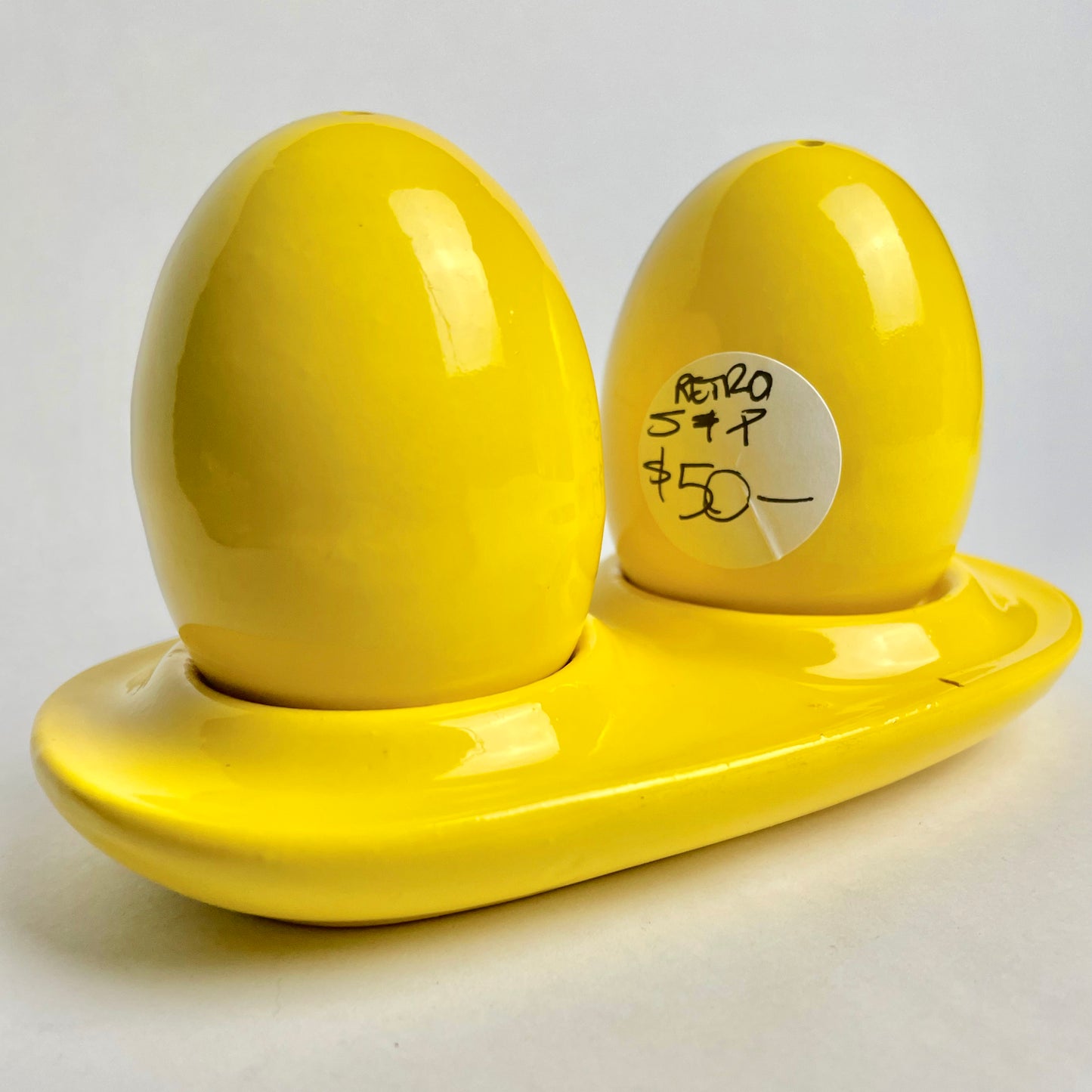 Bright Yellow Egg Salt & Pepper Shakers