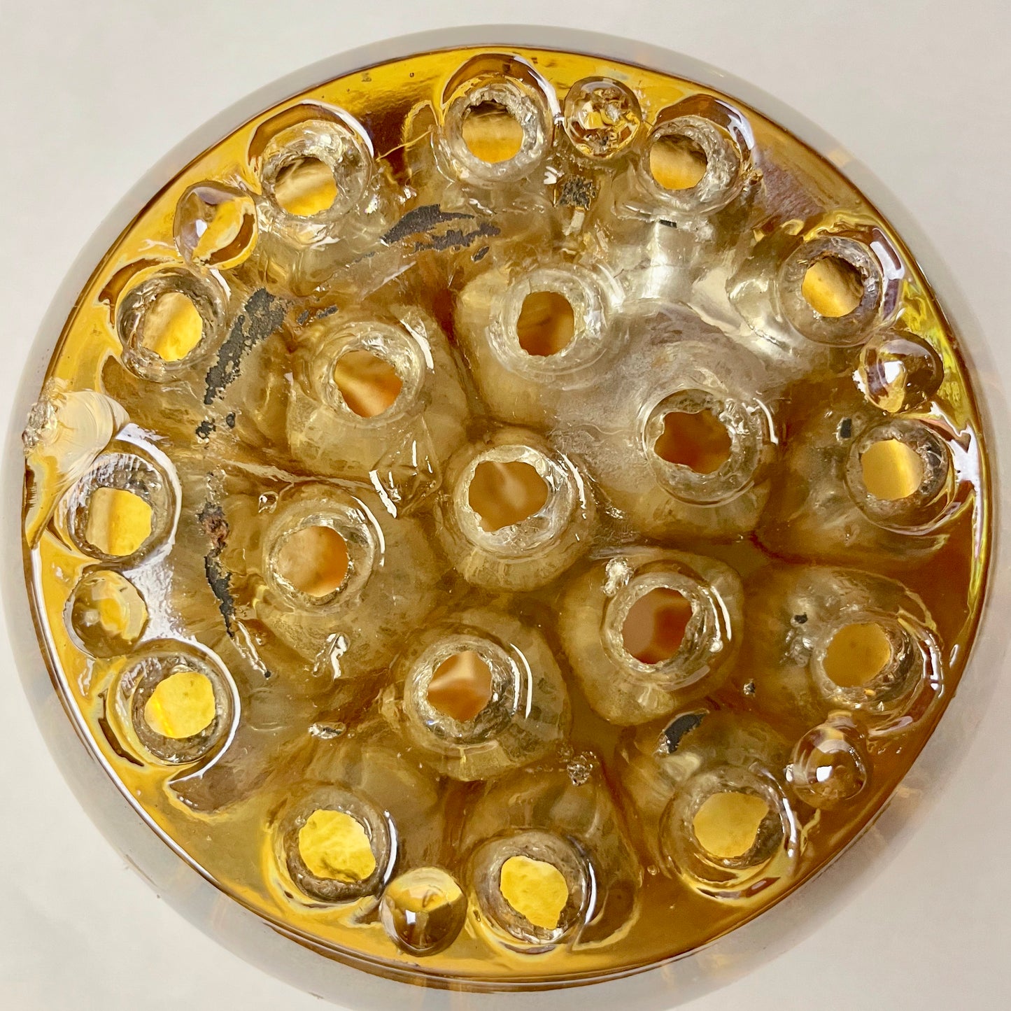 Gorgeous Australian Crown Crystal Glass Banded Diamonds Carnival Glass Float Bowl