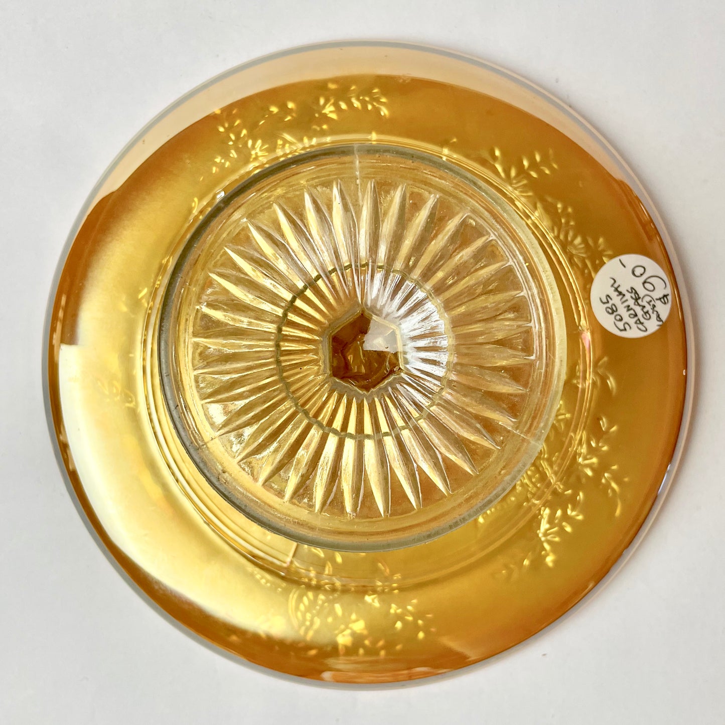 Australian Butterfly & Bush Carnival Glass Cake Stand