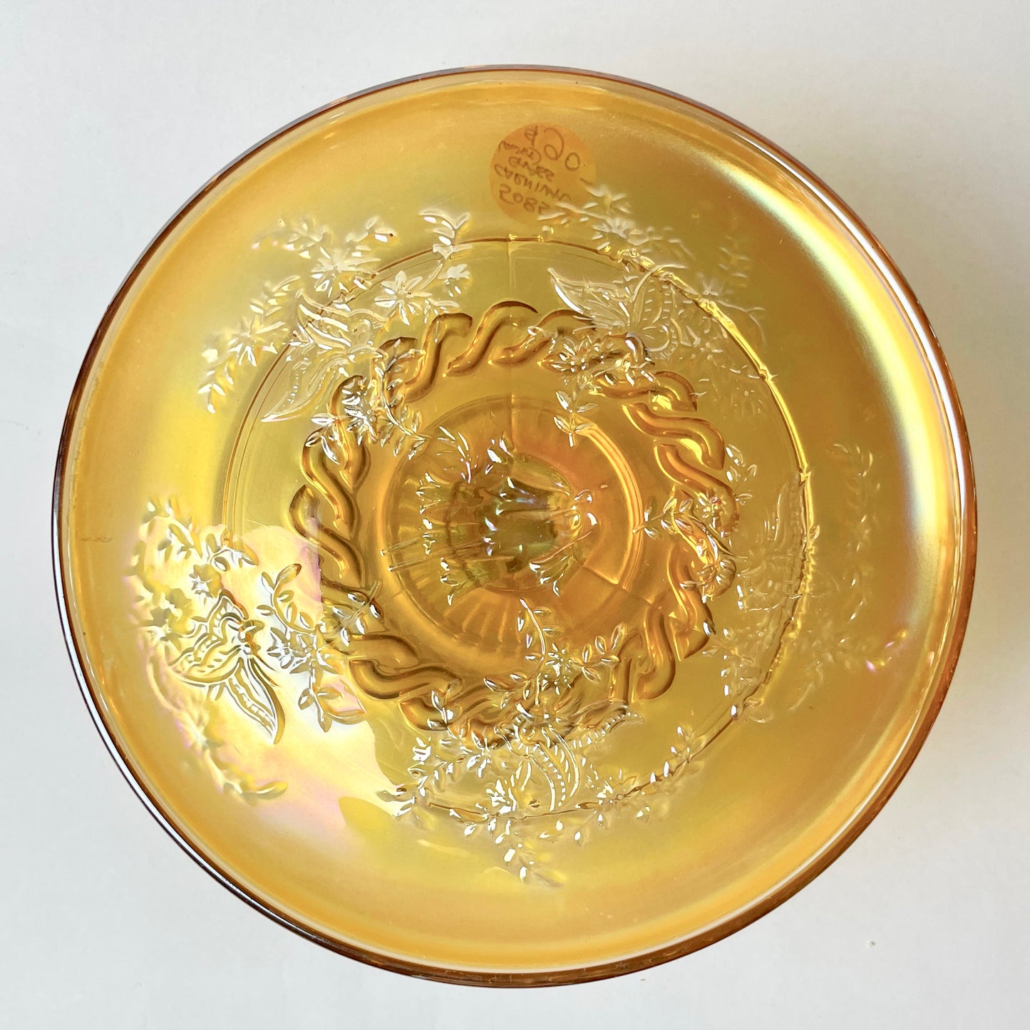 Australian Butterfly & Bush Carnival Glass Cake Stand