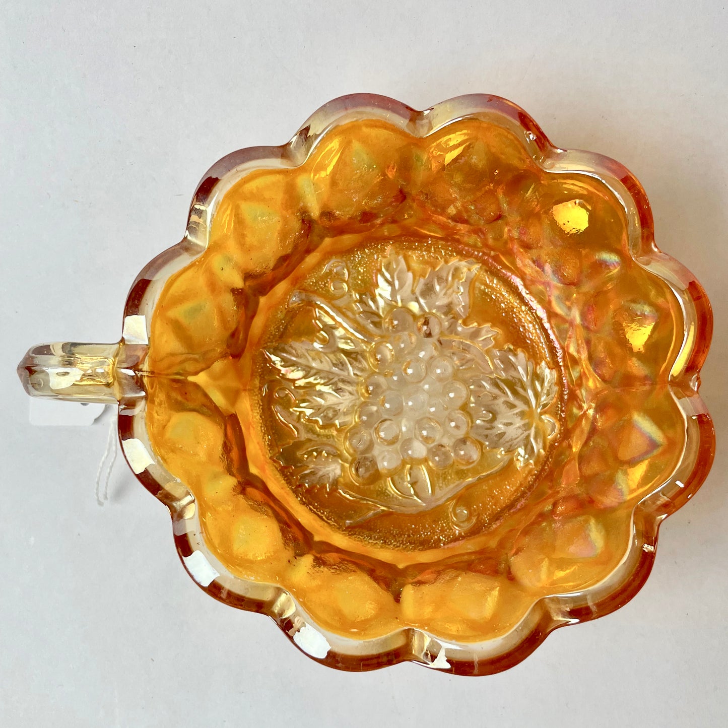 Small Carnival Glass Bowl with handle