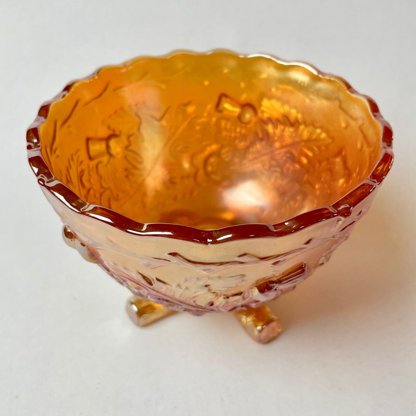 Footed Carnival Glass Bowl