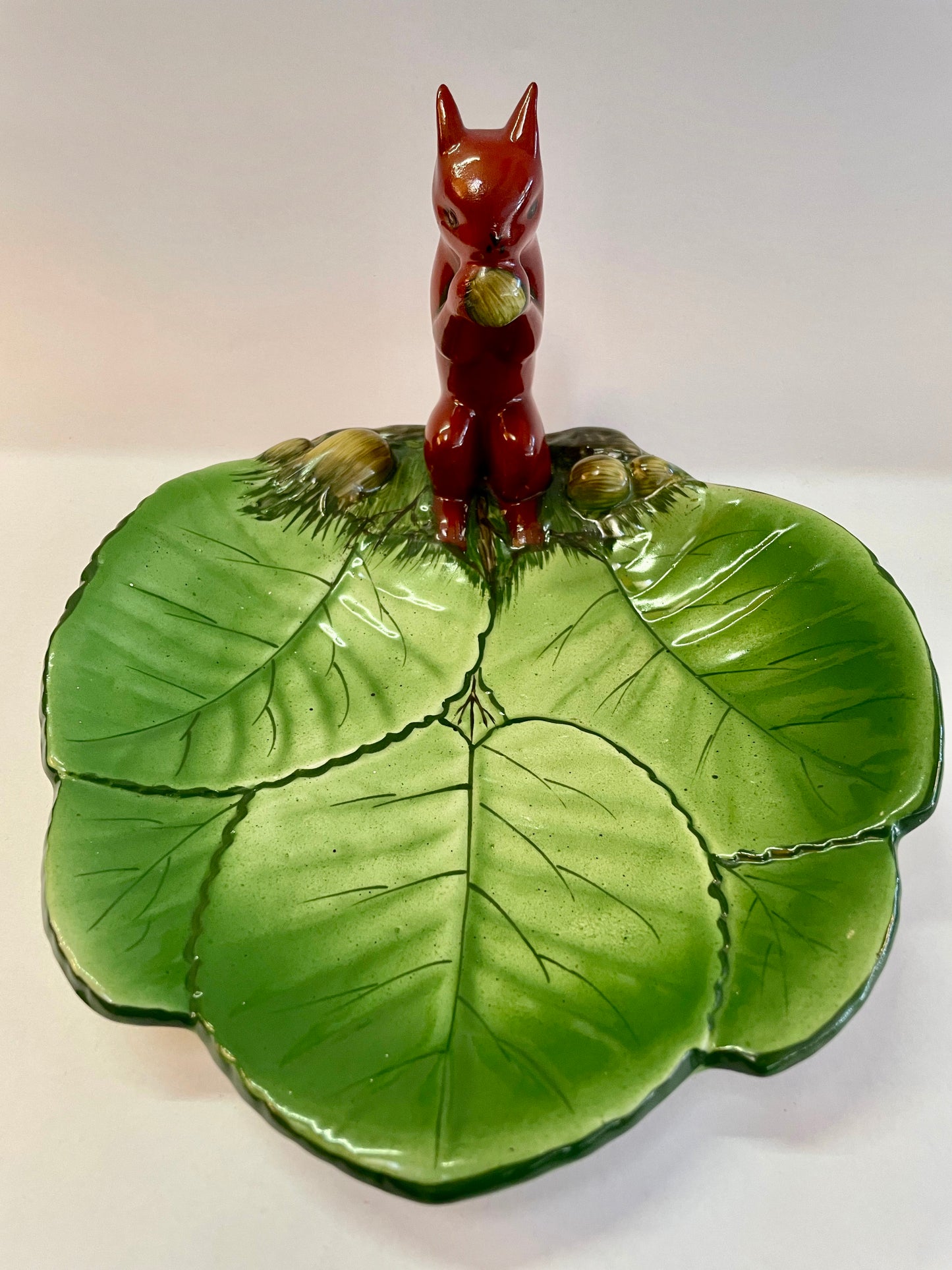 Wembley Ware Squirrel on Leaf Platter – Australian Pottery – Scarce Figural Dish c.1950s
