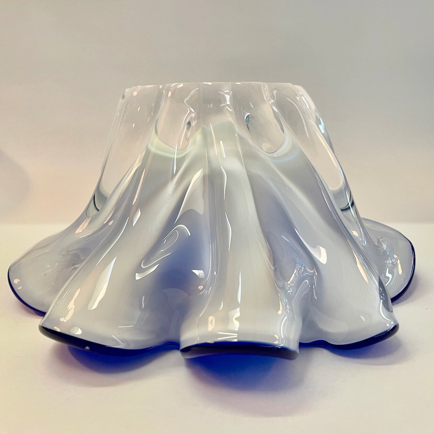 Thick, Heavy Blue Art Glass Bowl