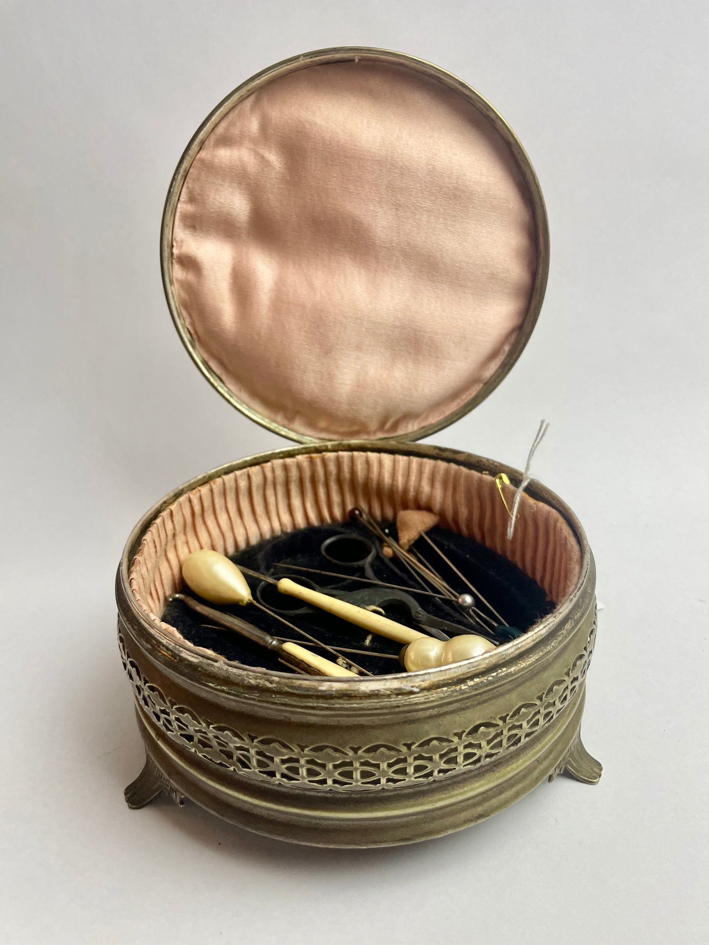 Vintage EPNS Sewing Box with Contents