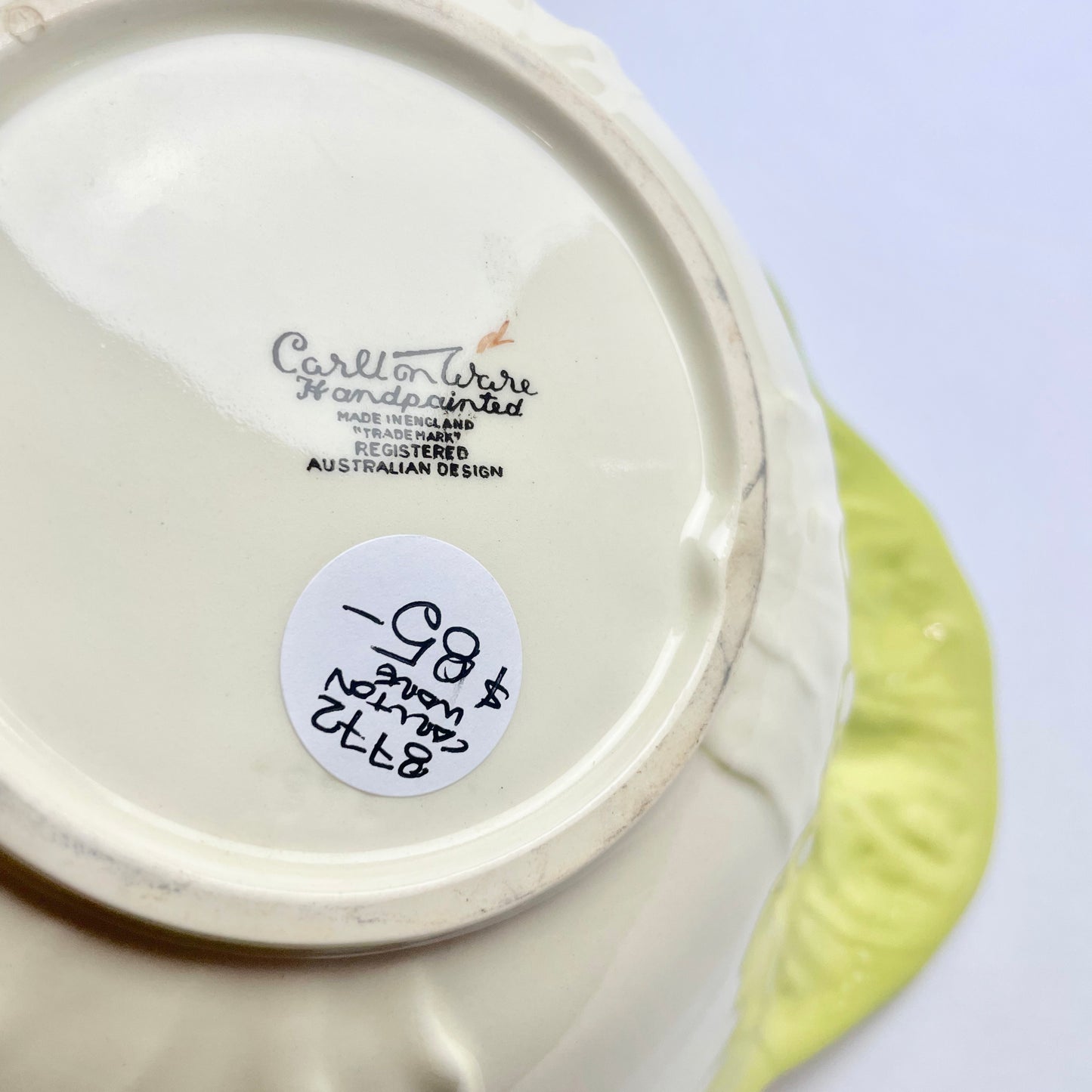 Carlton Ware Lobster Chartreuse Lettuce Leaf Salad Bowl